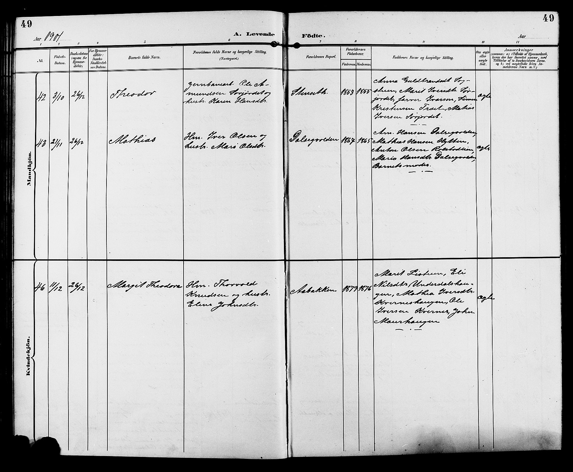 Sør-Fron prestekontor, AV/SAH-PREST-010/H/Ha/Hab/L0004: Klokkerbok nr. 4, 1896-1911, s. 49