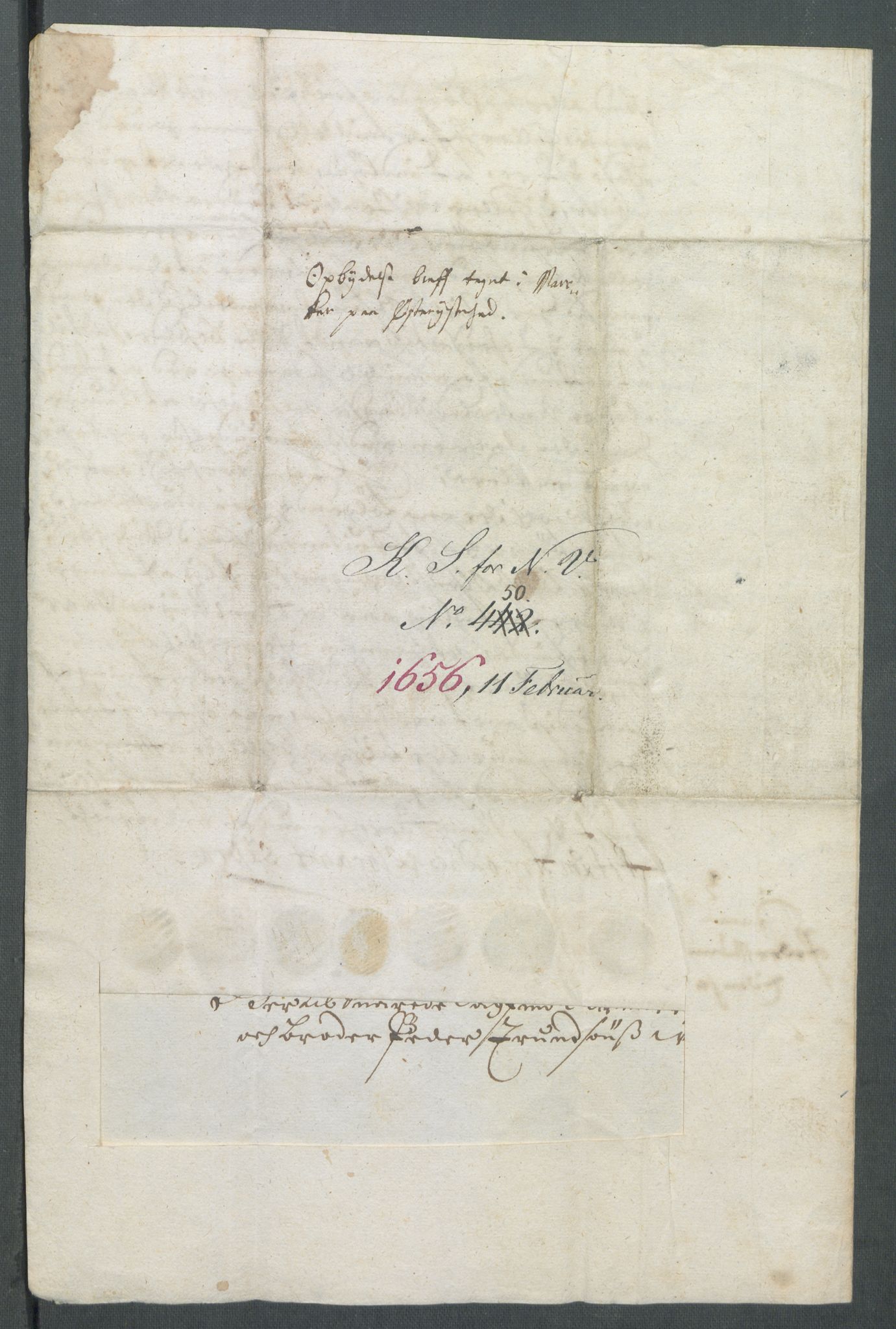 Riksarkivets diplomsamling, AV/RA-EA-5965/F02/L0166: Dokumenter, 1654-1656, s. 186