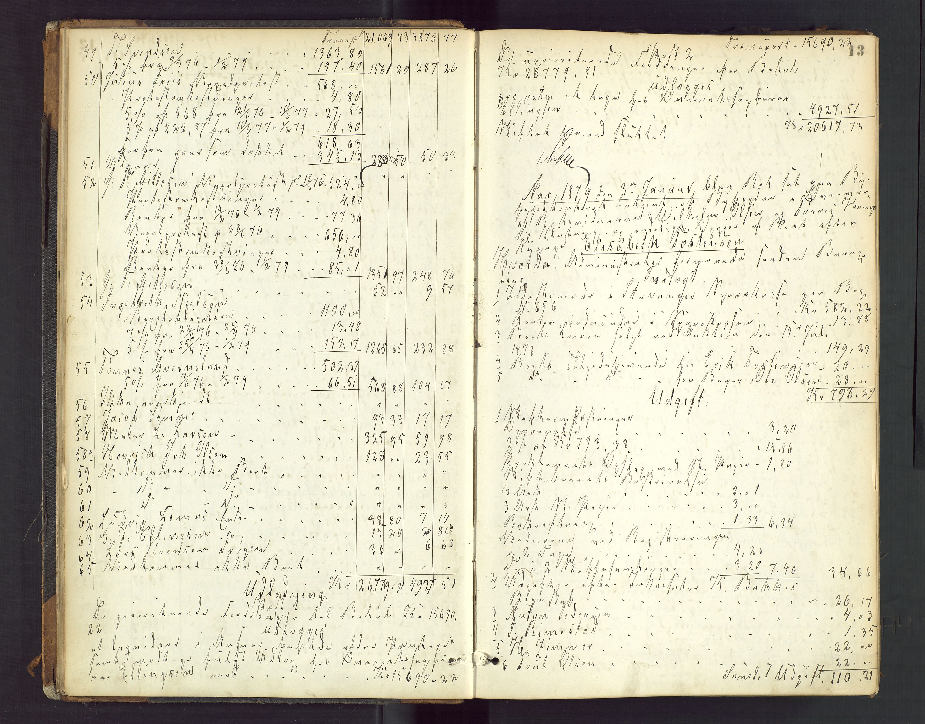Stavanger byfogd, AV/SAST-A-101408/001/5/50/503BD/L0003: Skifteutlodningsprotokoll, 1878-1885, s. 13