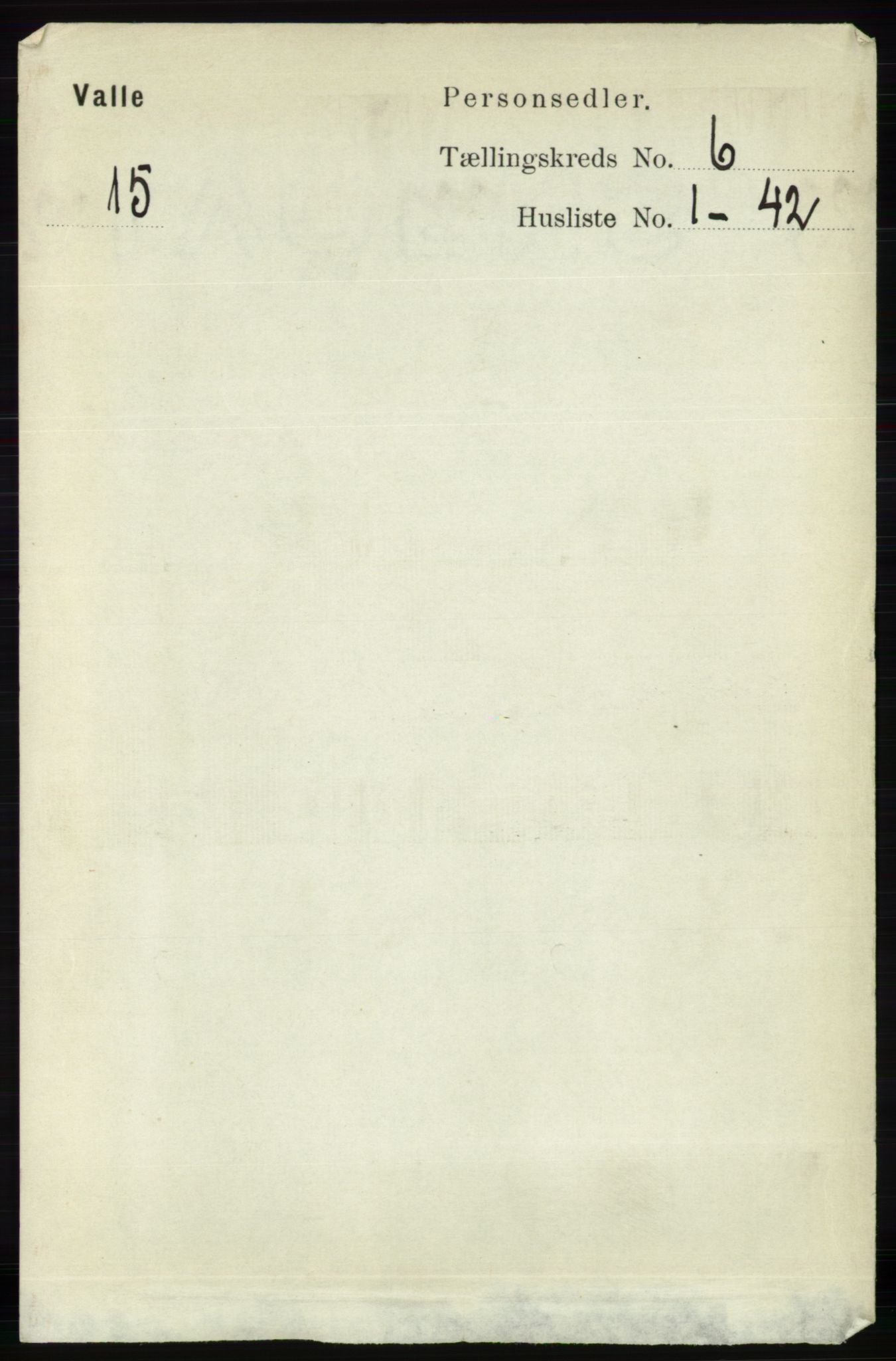 RA, Folketelling 1891 for 0940 Valle herred, 1891, s. 1679