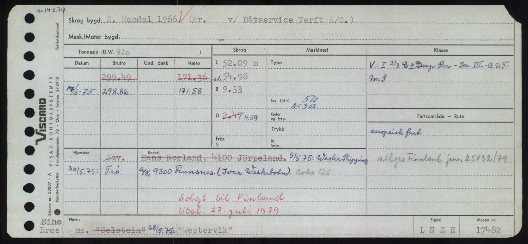 Sjøfartsdirektoratet med forløpere, Skipsmålingen, AV/RA-S-1627/H/Hd/L0041: Fartøy, Vi-Ås, s. 287