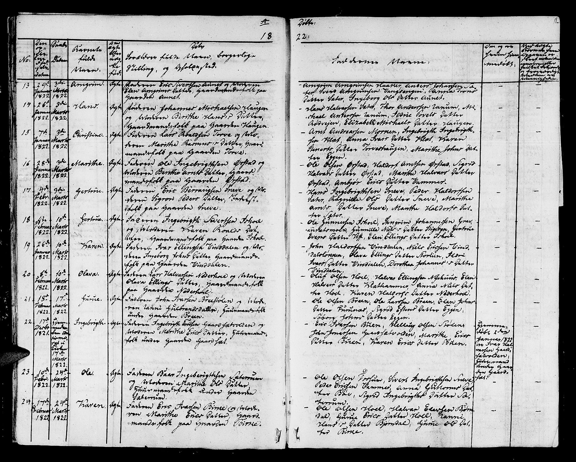 Ministerialprotokoller, klokkerbøker og fødselsregistre - Sør-Trøndelag, AV/SAT-A-1456/678/L0897: Ministerialbok nr. 678A06-07, 1821-1847, s. 11