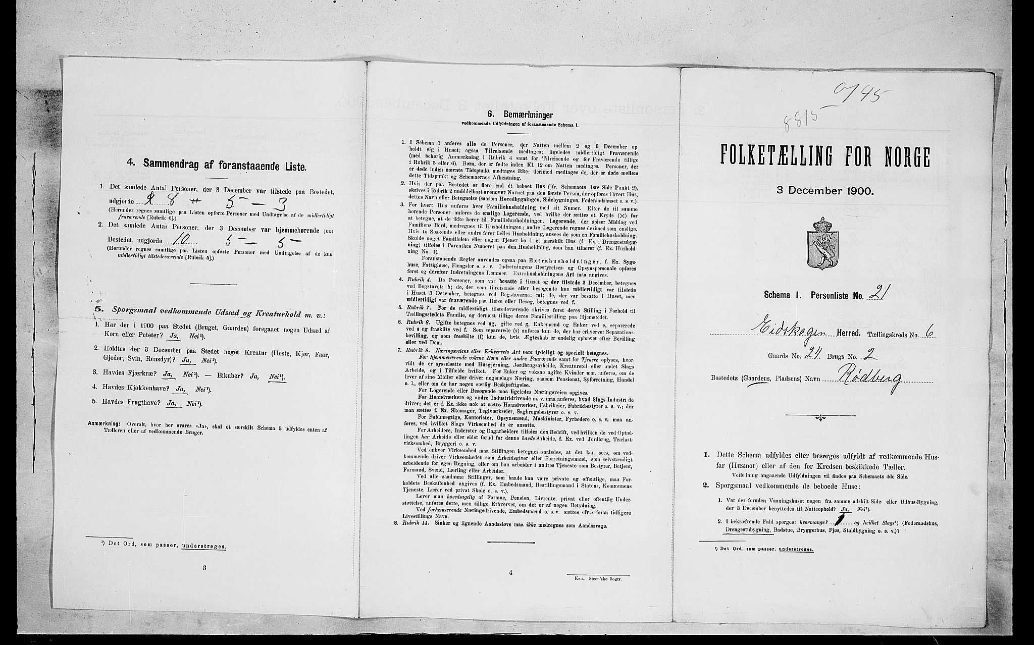 SAH, Folketelling 1900 for 0420 Eidskog herred, 1900, s. 88