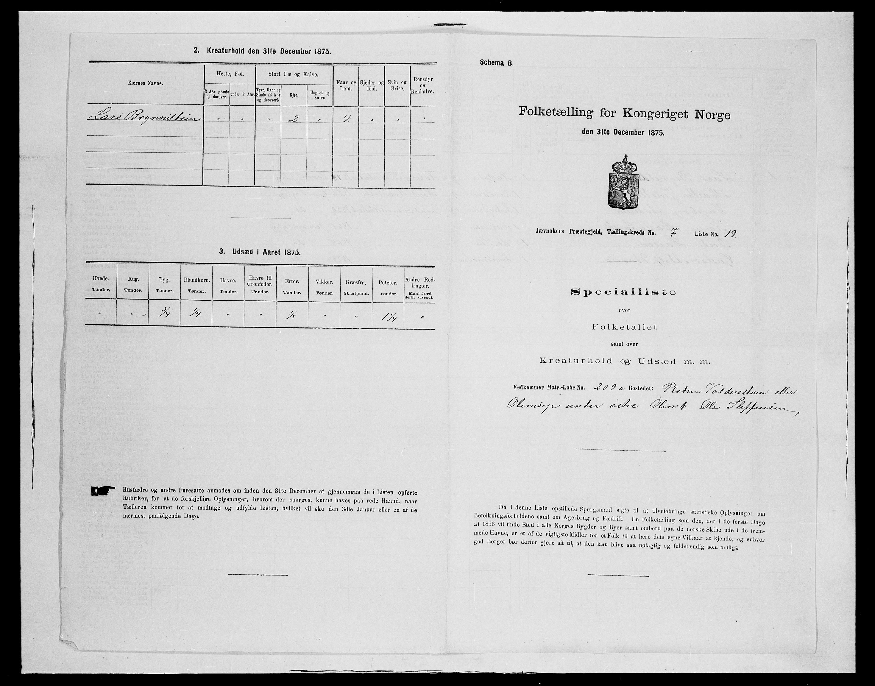 SAH, Folketelling 1875 for 0532P Jevnaker prestegjeld, 1875, s. 1193