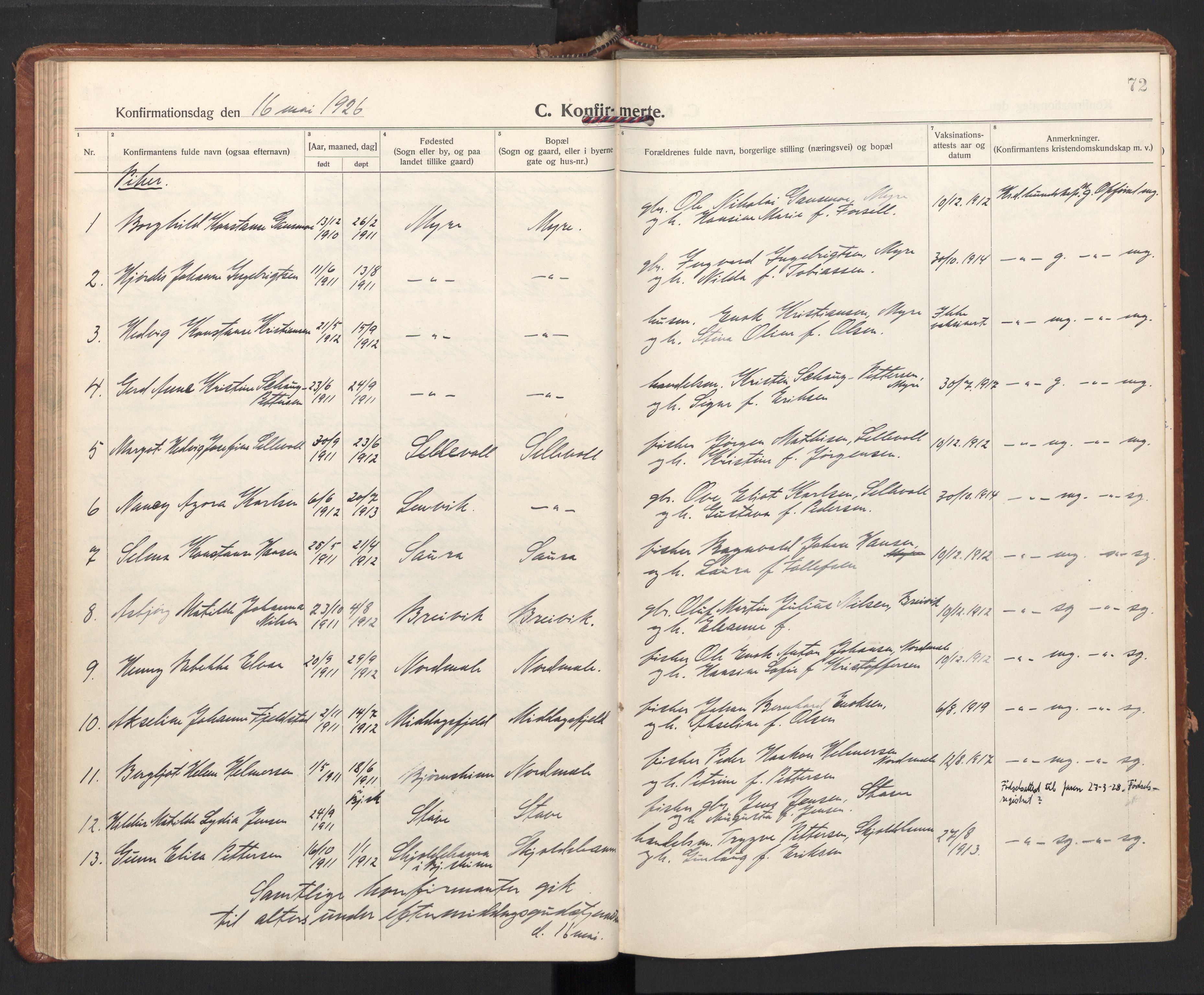 Ministerialprotokoller, klokkerbøker og fødselsregistre - Nordland, AV/SAT-A-1459/897/L1408: Ministerialbok nr. 897A15, 1922-1938, s. 72