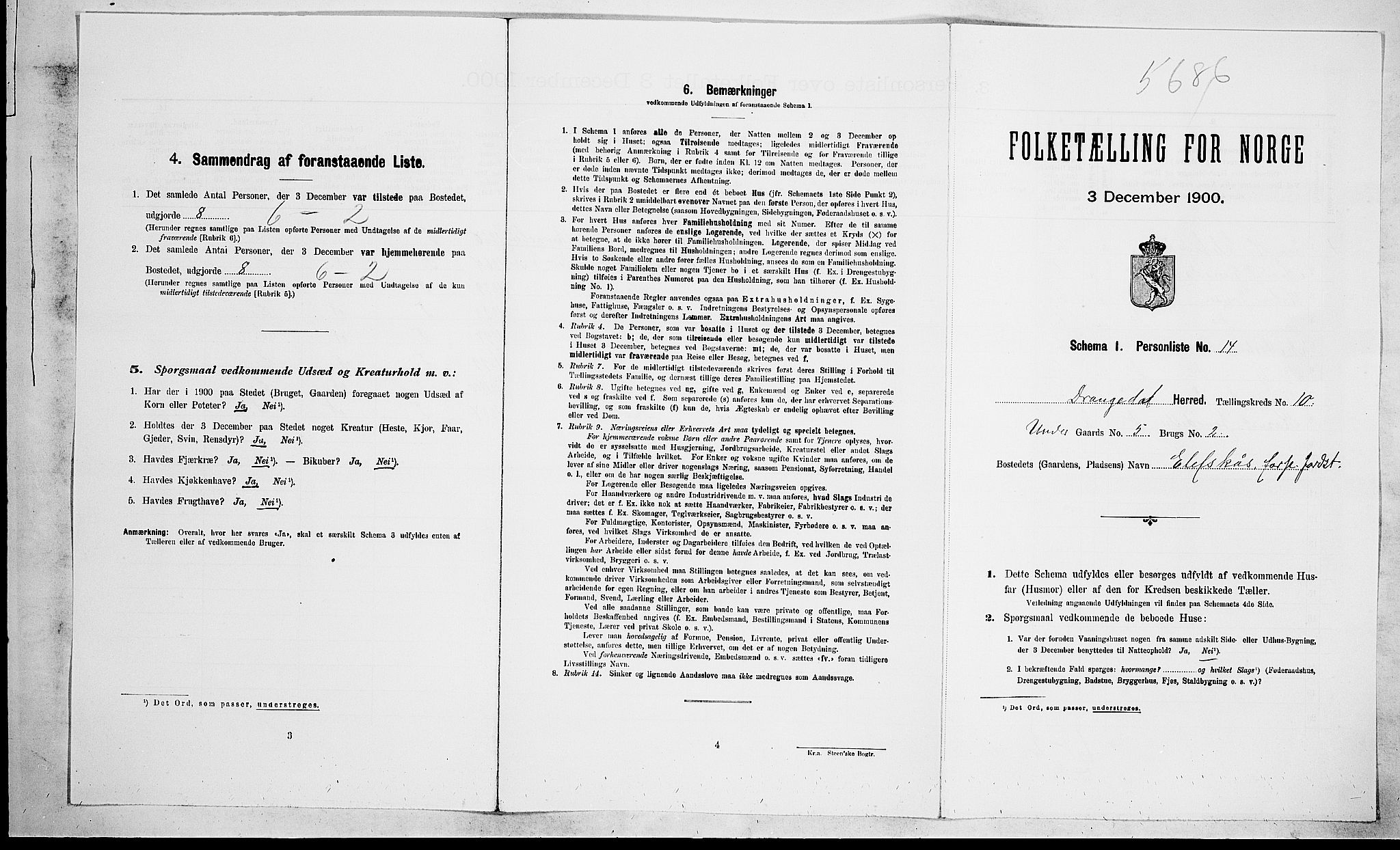 SAKO, Folketelling 1900 for 0817 Drangedal herred, 1900, s. 781