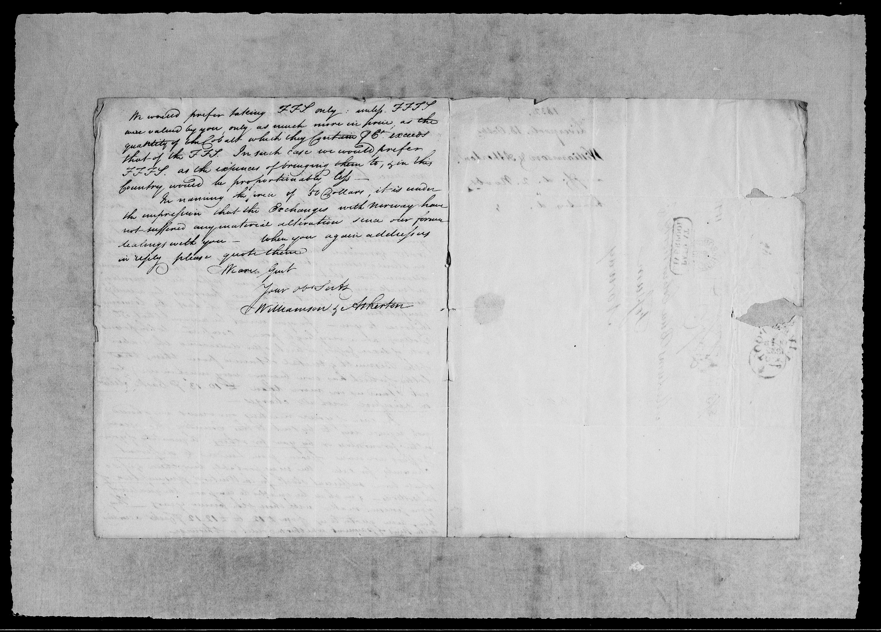 Modums Blaafarveværk, AV/RA-PA-0157/G/Gb/L0110/0001: -- / Innkomne brev I - Y, 1832-1833, s. 8