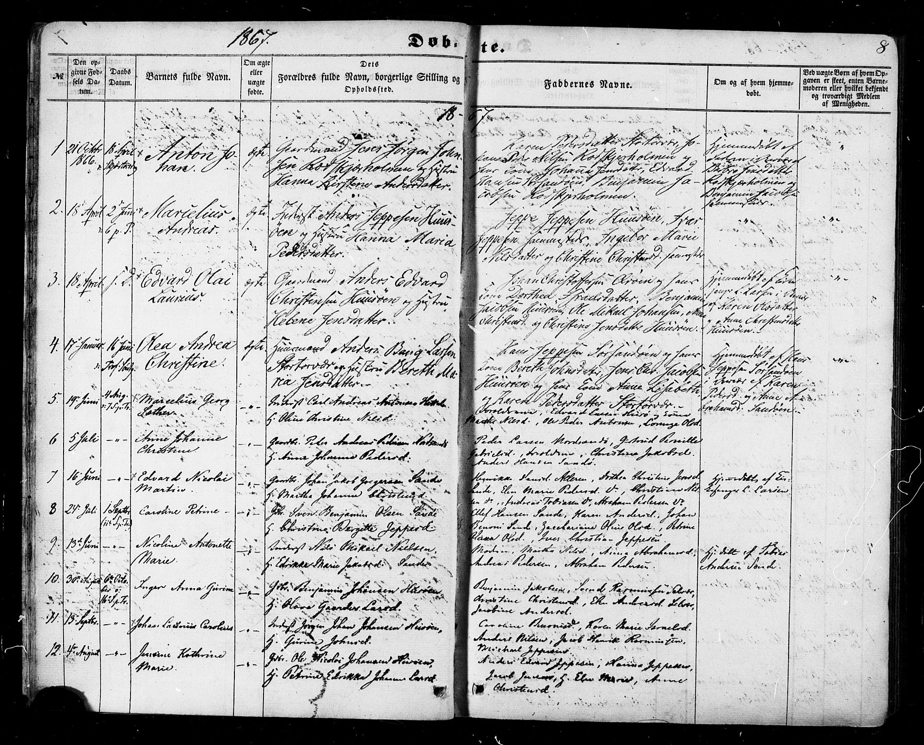 Ministerialprotokoller, klokkerbøker og fødselsregistre - Nordland, AV/SAT-A-1459/840/L0579: Ministerialbok nr. 840A01, 1863-1887, s. 8