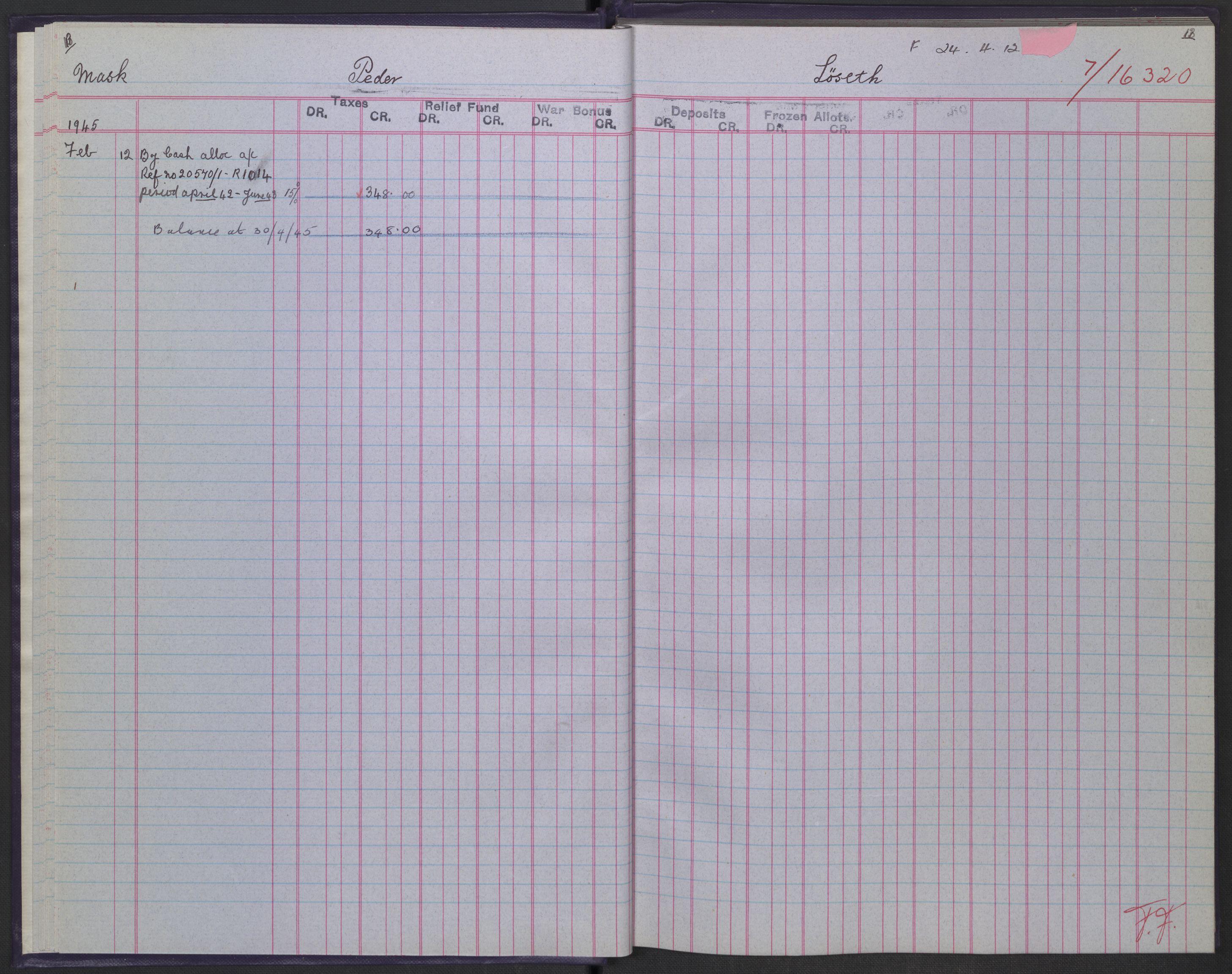 Det norske innskudds- og trekkontor i London, AV/RA-S-3273/G/Gb/L1572: 962. Andholmen., 1940-1944, s. 13