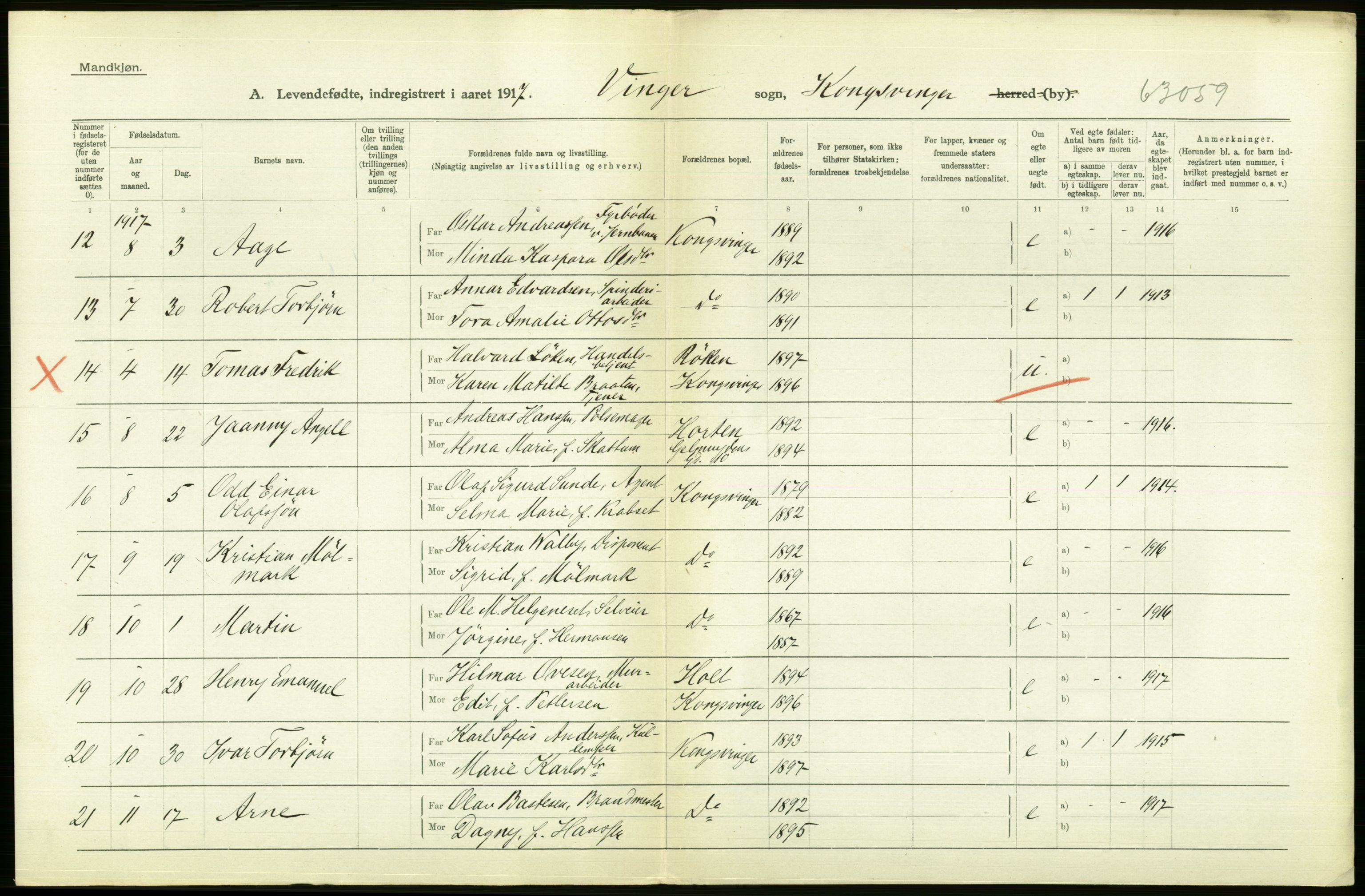 Statistisk sentralbyrå, Sosiodemografiske emner, Befolkning, RA/S-2228/D/Df/Dfb/Dfbg/L0013: Hedemarkens amt: Levendefødte menn og kvinner. Bygder. Levendefødte menn og kvinner samt gifte. Bygder og byer., 1917, s. 38