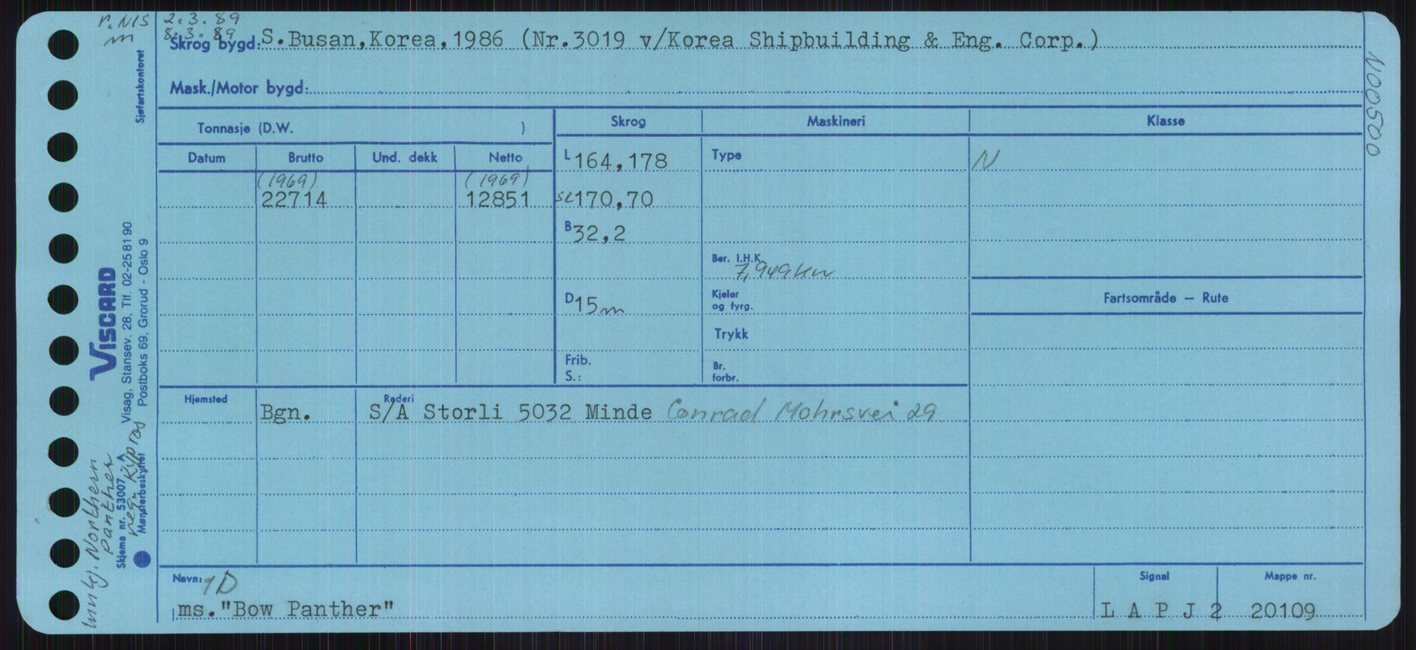 Sjøfartsdirektoratet med forløpere, Skipsmålingen, RA/S-1627/H/Ha/L0001/0002: Fartøy, A-Eig / Fartøy Bjør-Eig, s. 191