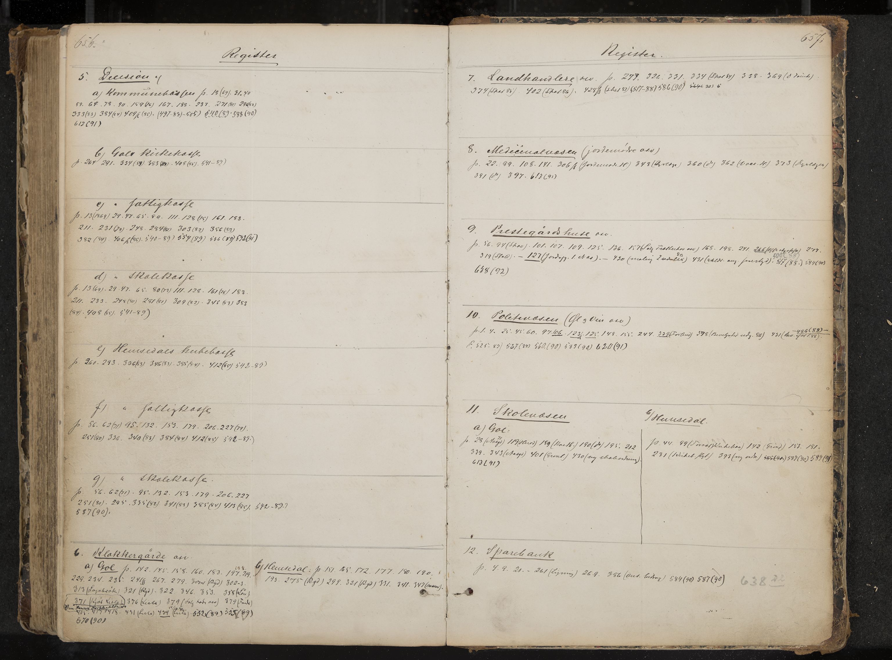 Gol formannskap og sentraladministrasjon, IKAK/0617021-1/A/Aa/L0002: Møtebok med register, 1870-1892, s. 656-657