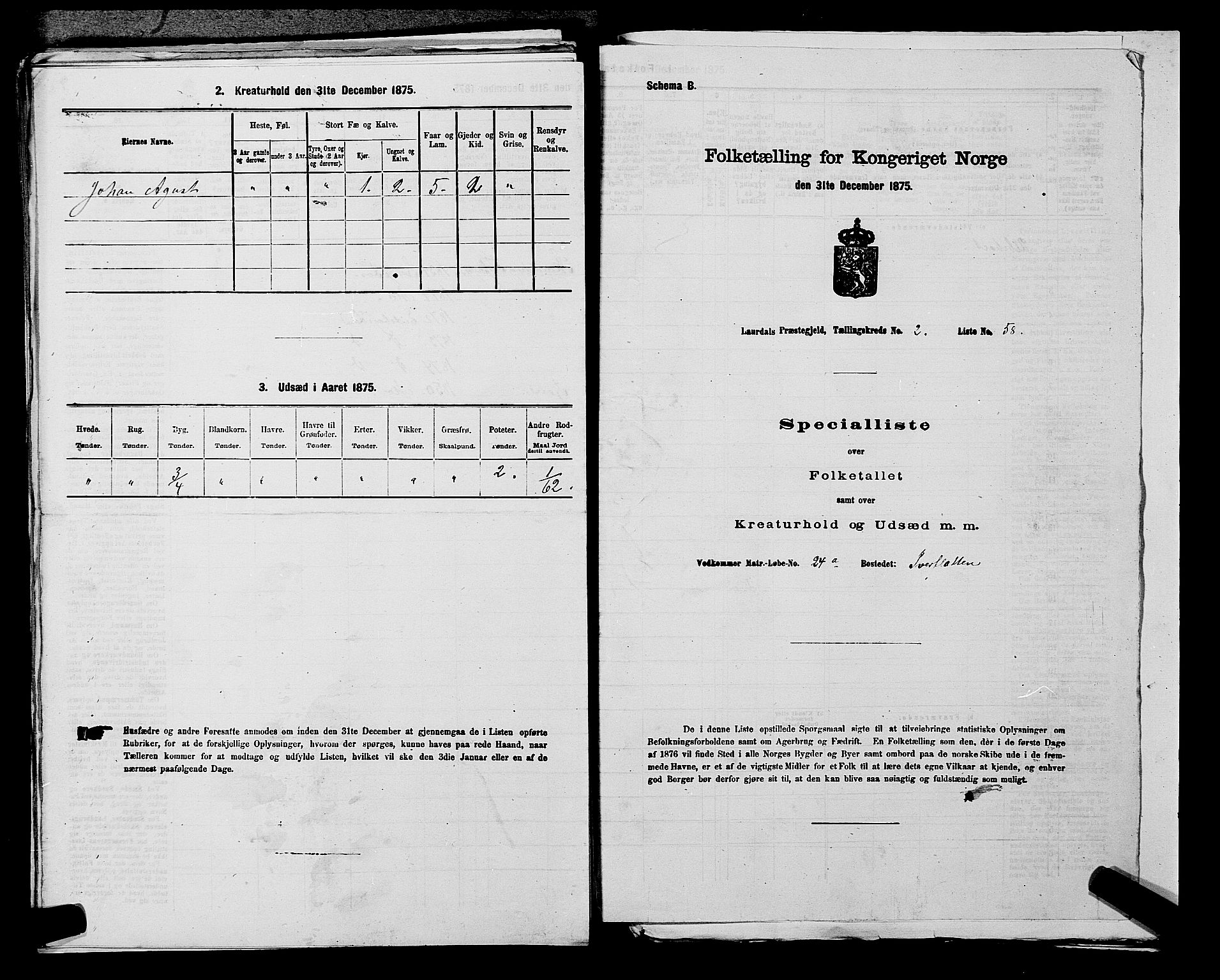 SAKO, Folketelling 1875 for 0833P Lårdal prestegjeld, 1875, s. 332