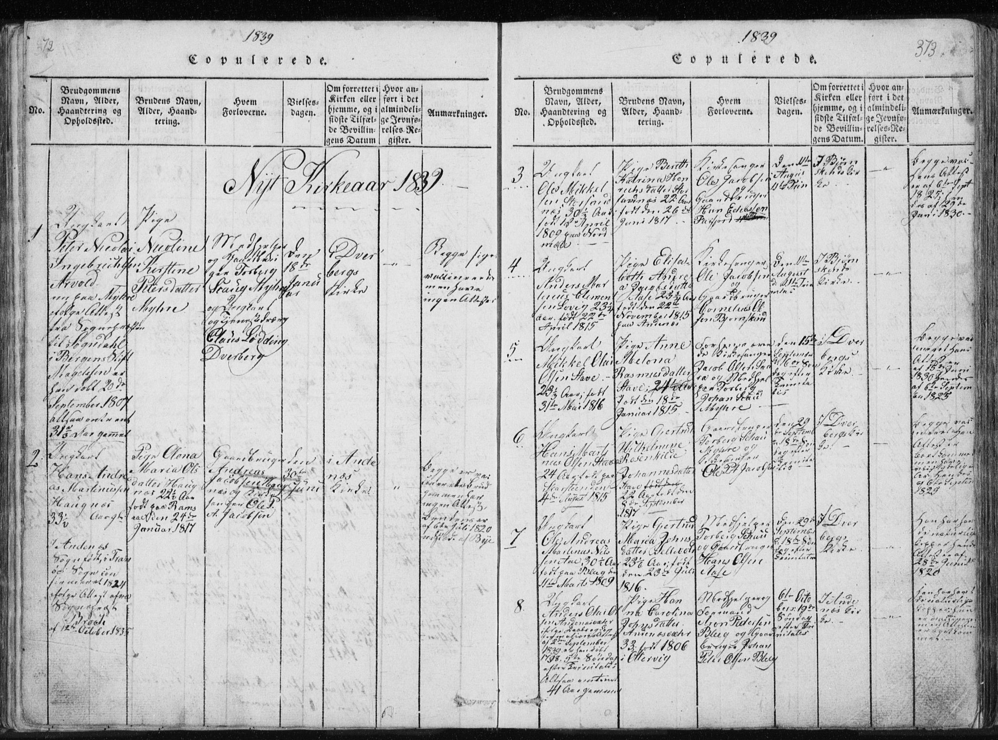Ministerialprotokoller, klokkerbøker og fødselsregistre - Nordland, AV/SAT-A-1459/897/L1411: Klokkerbok nr. 897C01, 1820-1866, s. 372-373