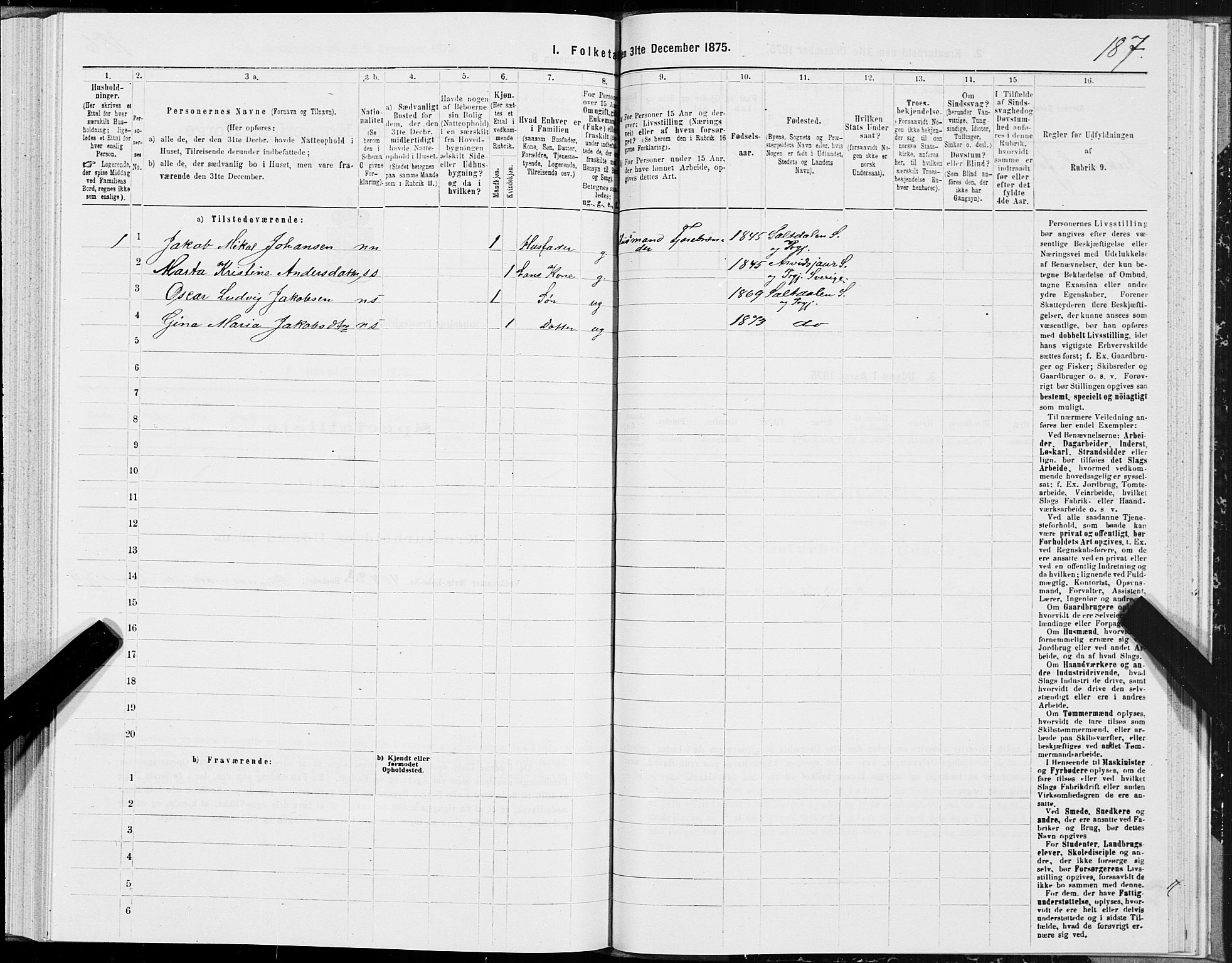 SAT, Folketelling 1875 for 1840P Saltdal prestegjeld, 1875, s. 2187