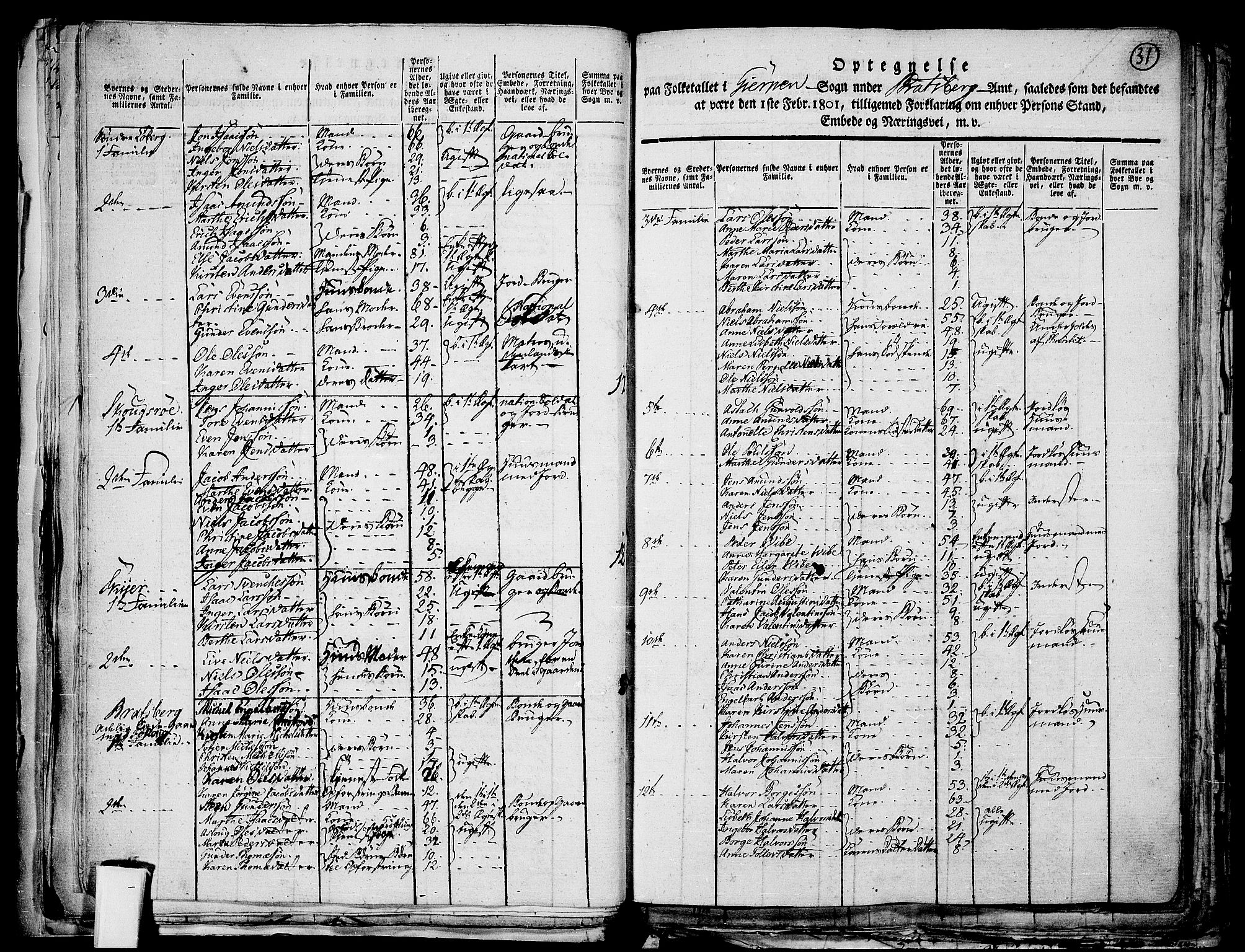 RA, Folketelling 1801 for 0812P Gjerpen prestegjeld, 1801, s. 30b-31a