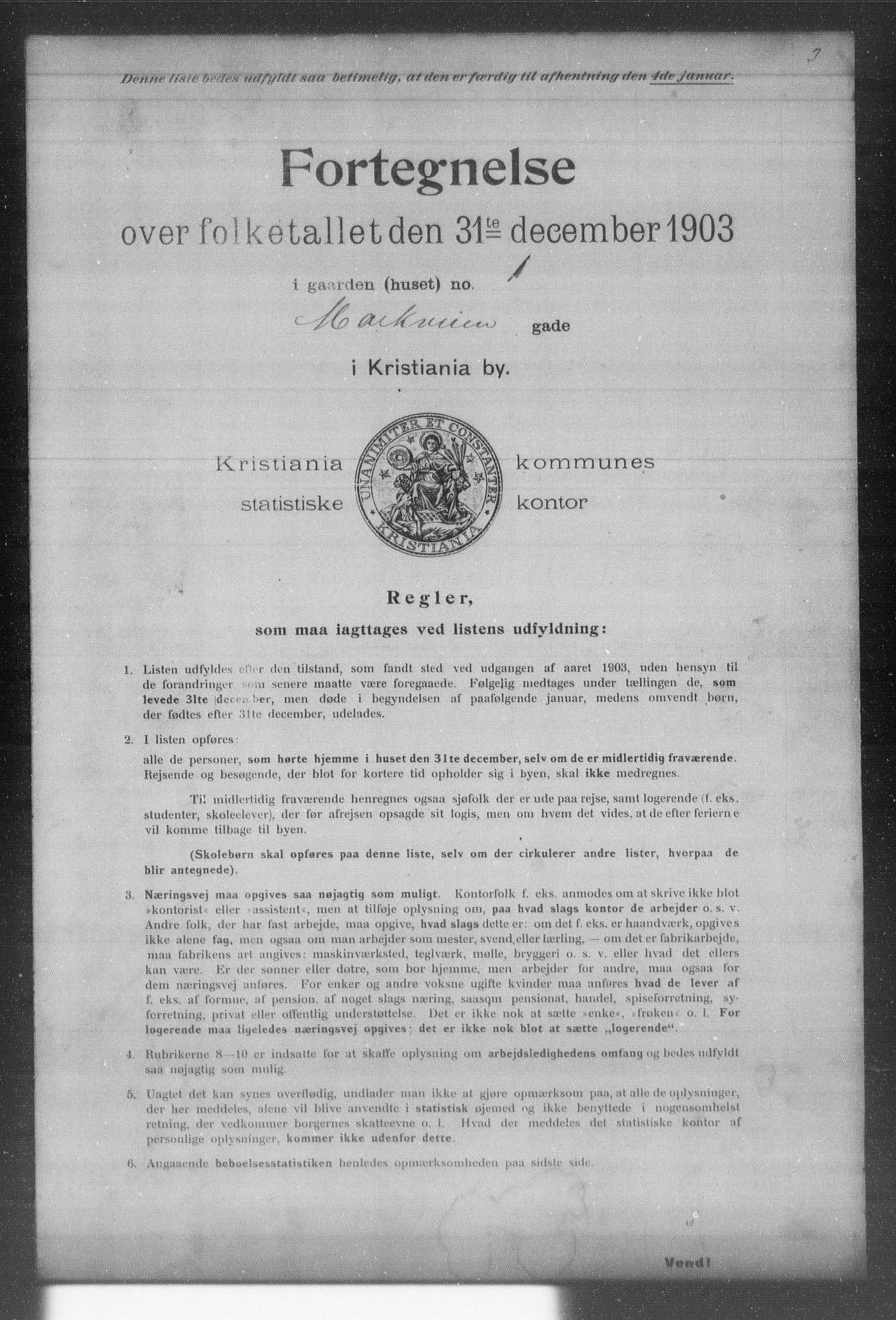OBA, Kommunal folketelling 31.12.1903 for Kristiania kjøpstad, 1903, s. 12391