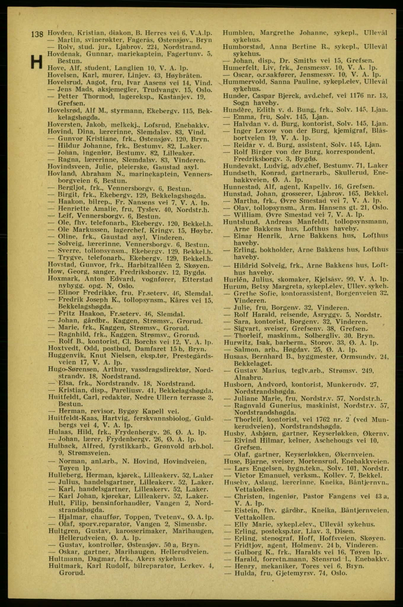 Aker adressebok/adressekalender, PUBL/001/A/005: Aker adressebok, 1934-1935, s. 138