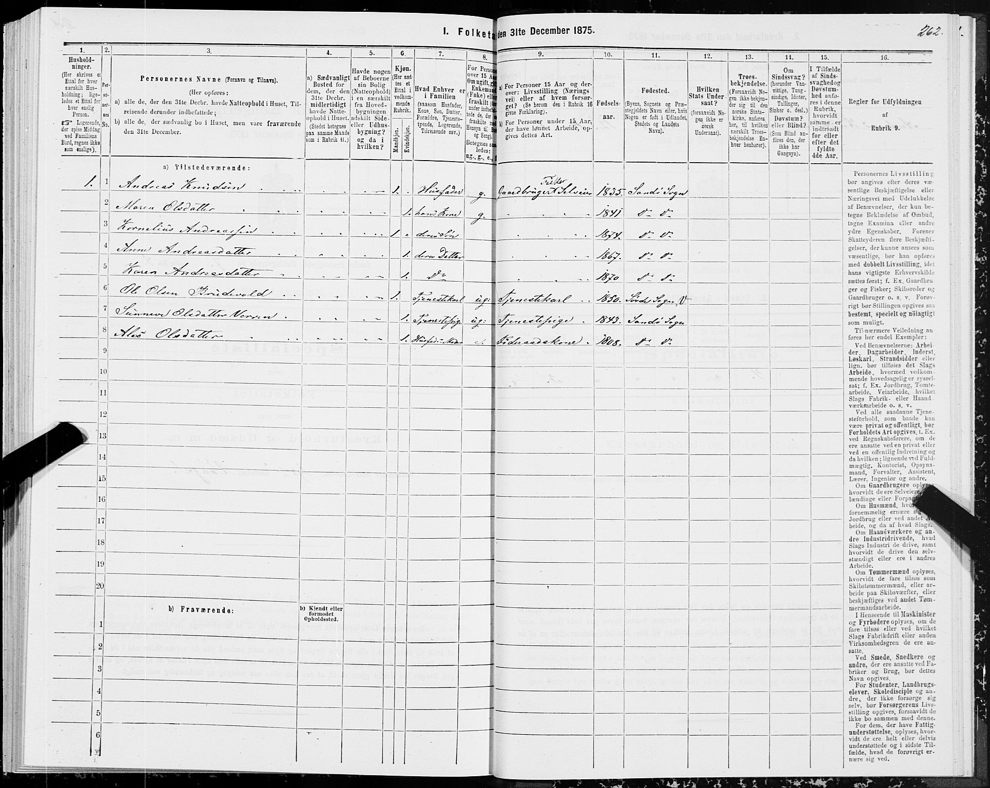 SAT, Folketelling 1875 for 1514P Sande prestegjeld, 1875, s. 3262