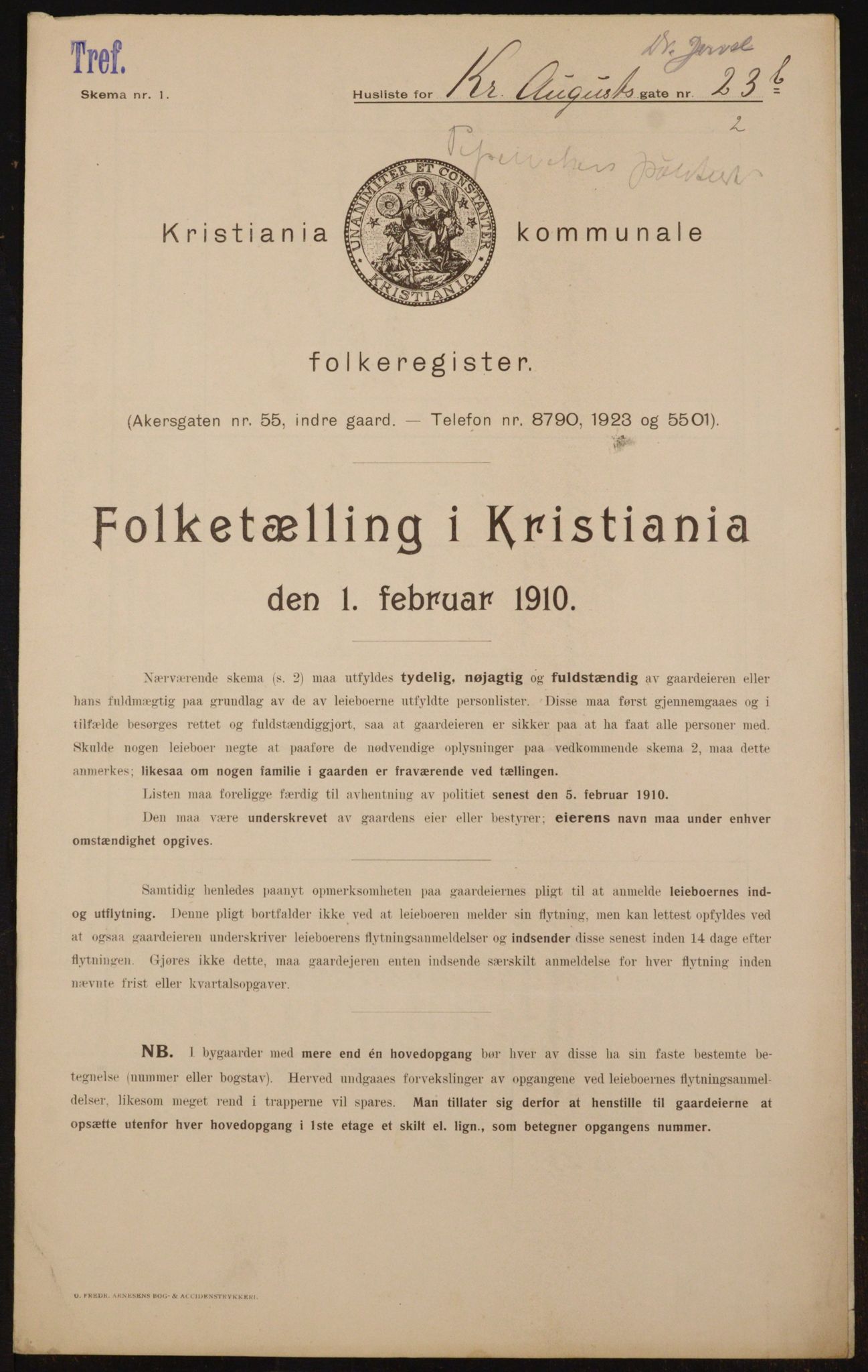 OBA, Kommunal folketelling 1.2.1910 for Kristiania, 1910, s. 52528