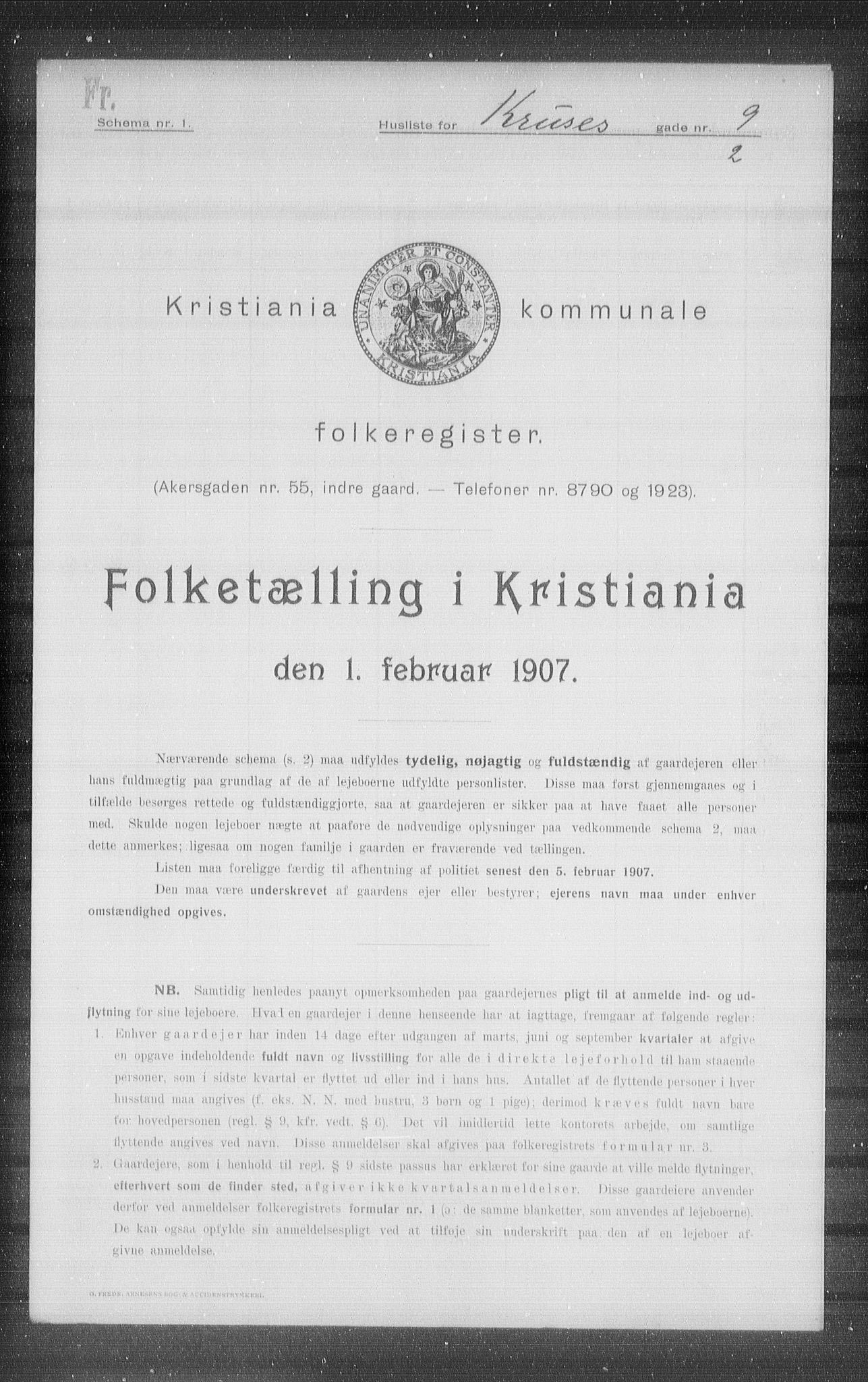 OBA, Kommunal folketelling 1.2.1907 for Kristiania kjøpstad, 1907, s. 28078