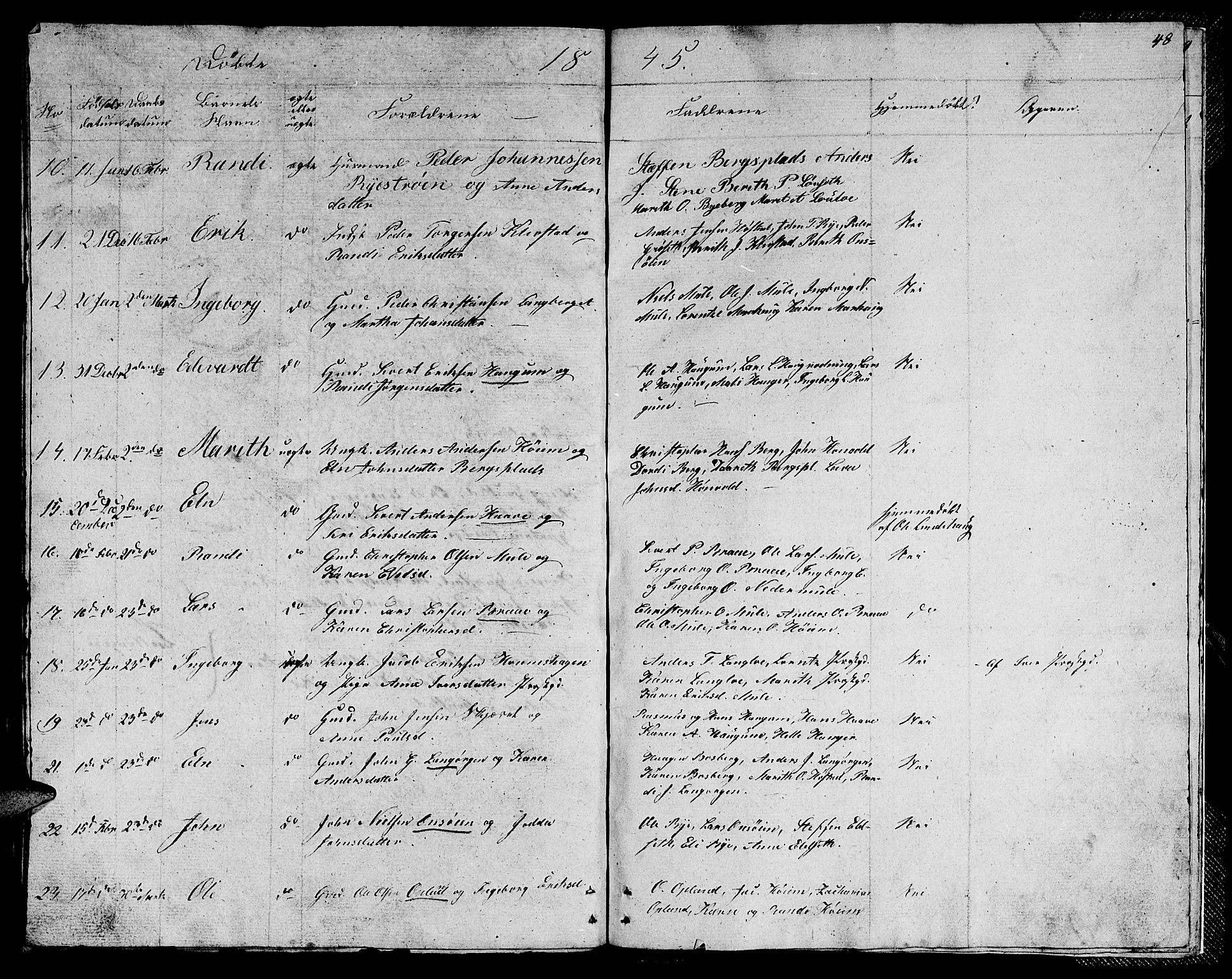 Ministerialprotokoller, klokkerbøker og fødselsregistre - Sør-Trøndelag, SAT/A-1456/612/L0386: Klokkerbok nr. 612C02, 1834-1845, s. 48