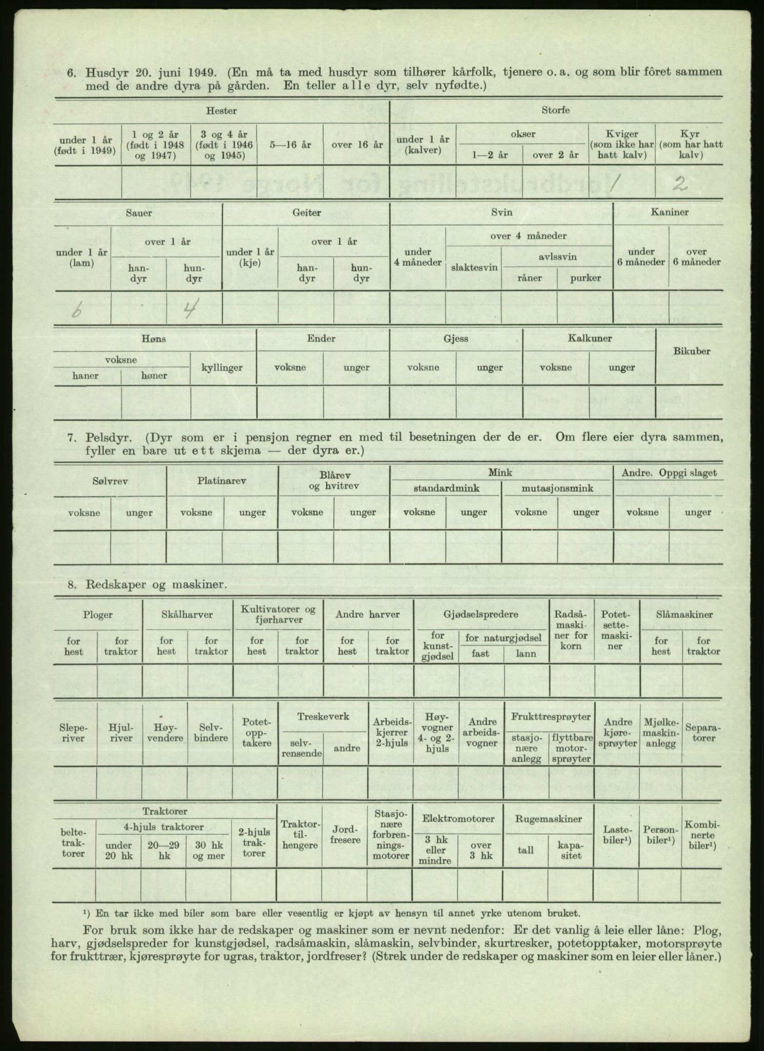 Statistisk sentralbyrå, Næringsøkonomiske emner, Jordbruk, skogbruk, jakt, fiske og fangst, AV/RA-S-2234/G/Gc/L0438: Troms: Salangen og Bardu, 1949, s. 1156