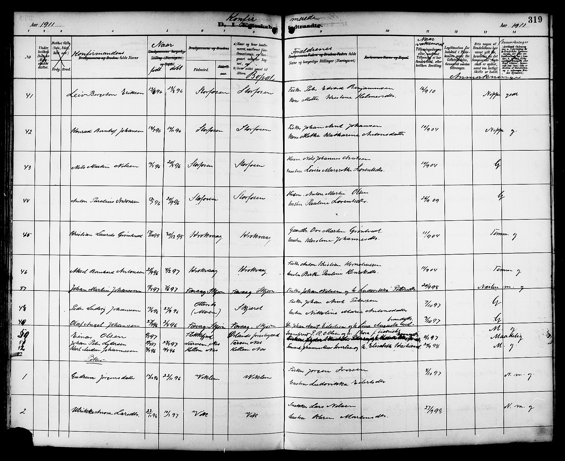 Ministerialprotokoller, klokkerbøker og fødselsregistre - Sør-Trøndelag, SAT/A-1456/659/L0746: Klokkerbok nr. 659C03, 1893-1912, s. 319