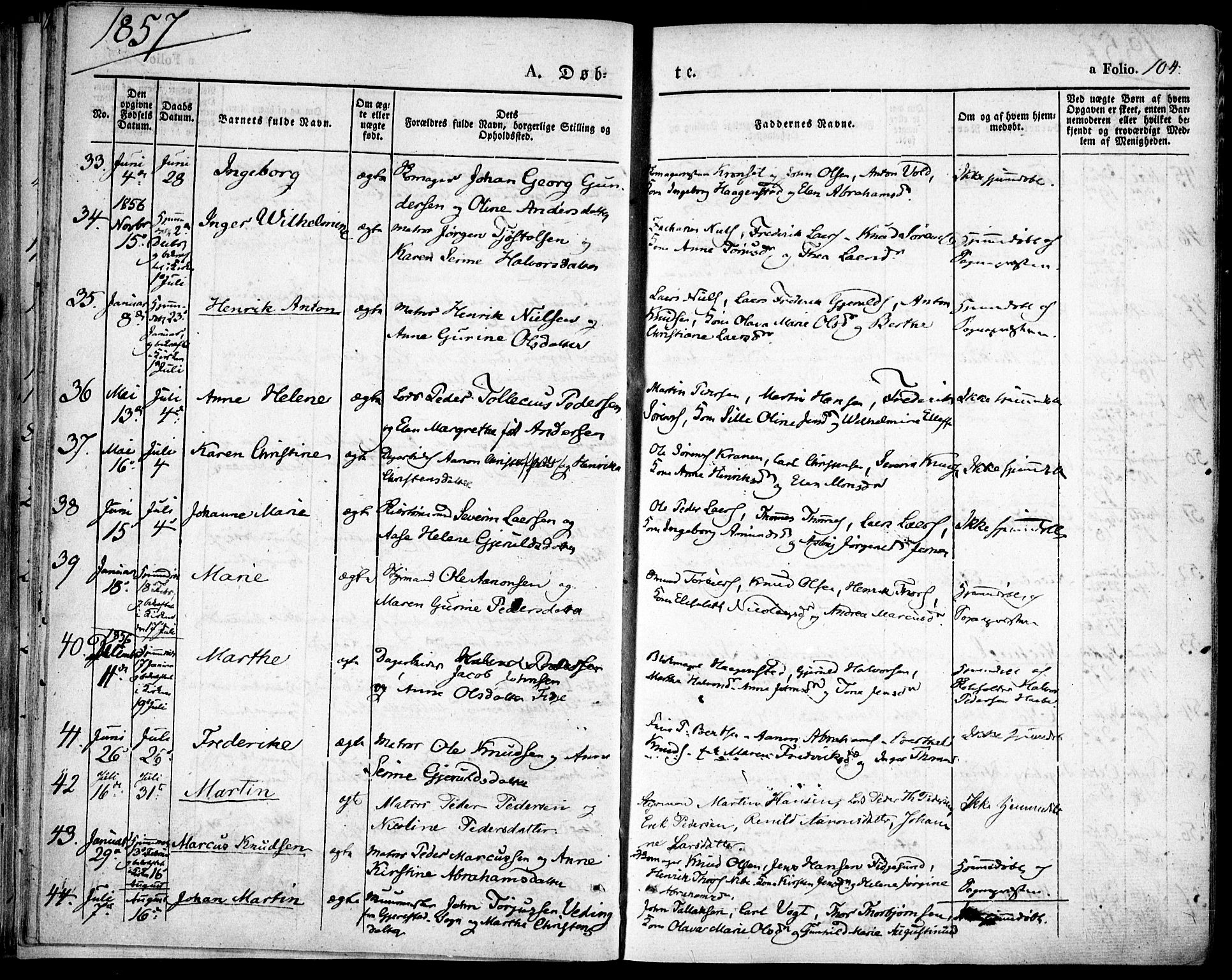 Risør sokneprestkontor, AV/SAK-1111-0035/F/Fa/L0003: Ministerialbok nr. A 3, 1838-1864, s. 104
