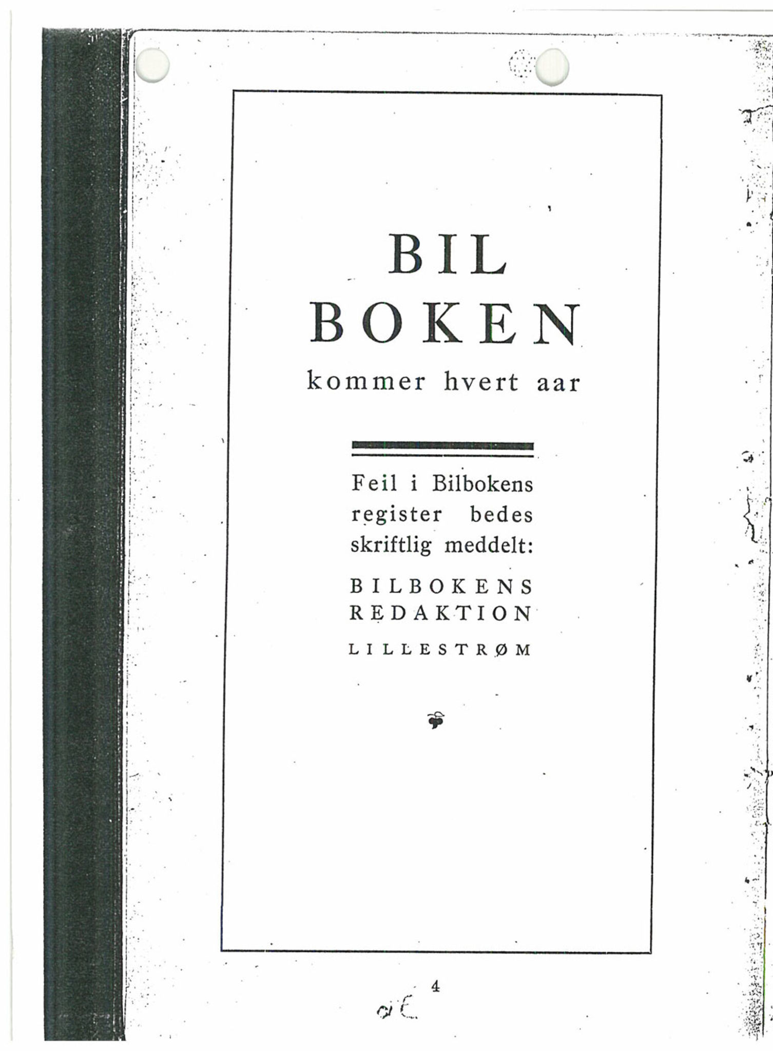 Andre publikasjoner, PUBL/PUBL-999/0001/1930: Bilboken for Norge 1930, 1930