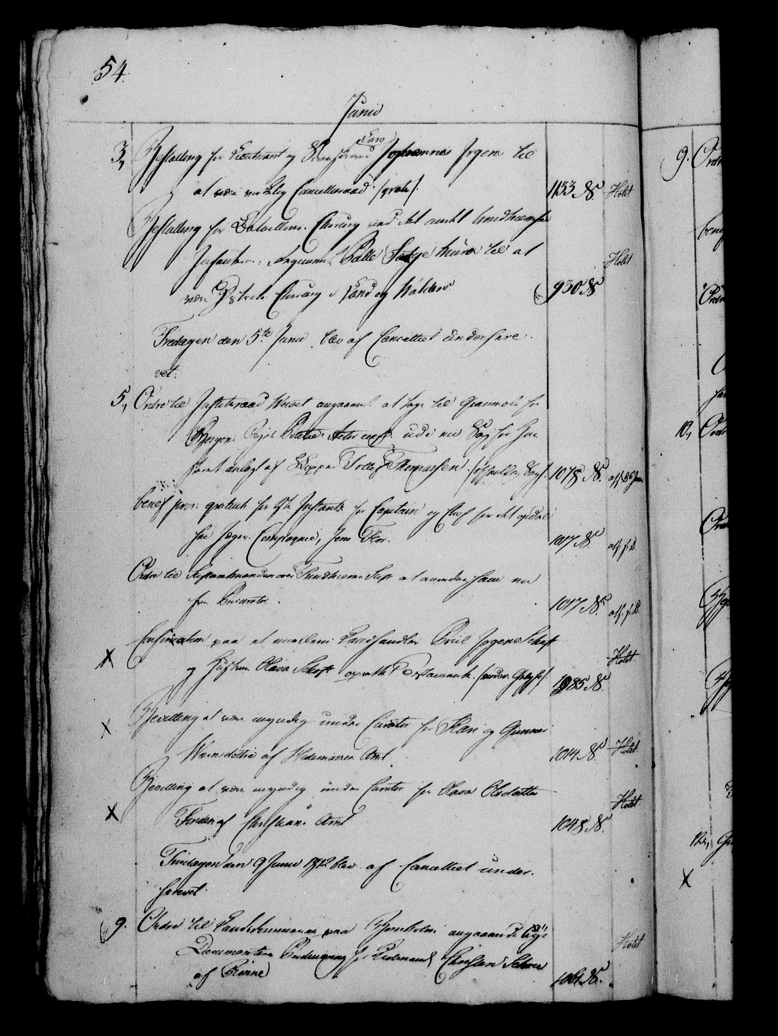 Danske Kanselli 1800-1814, AV/RA-EA-3024/H/Hf/Hfb/Hfbc/L0013: Underskrivelsesbok m. register, 1812, s. 54
