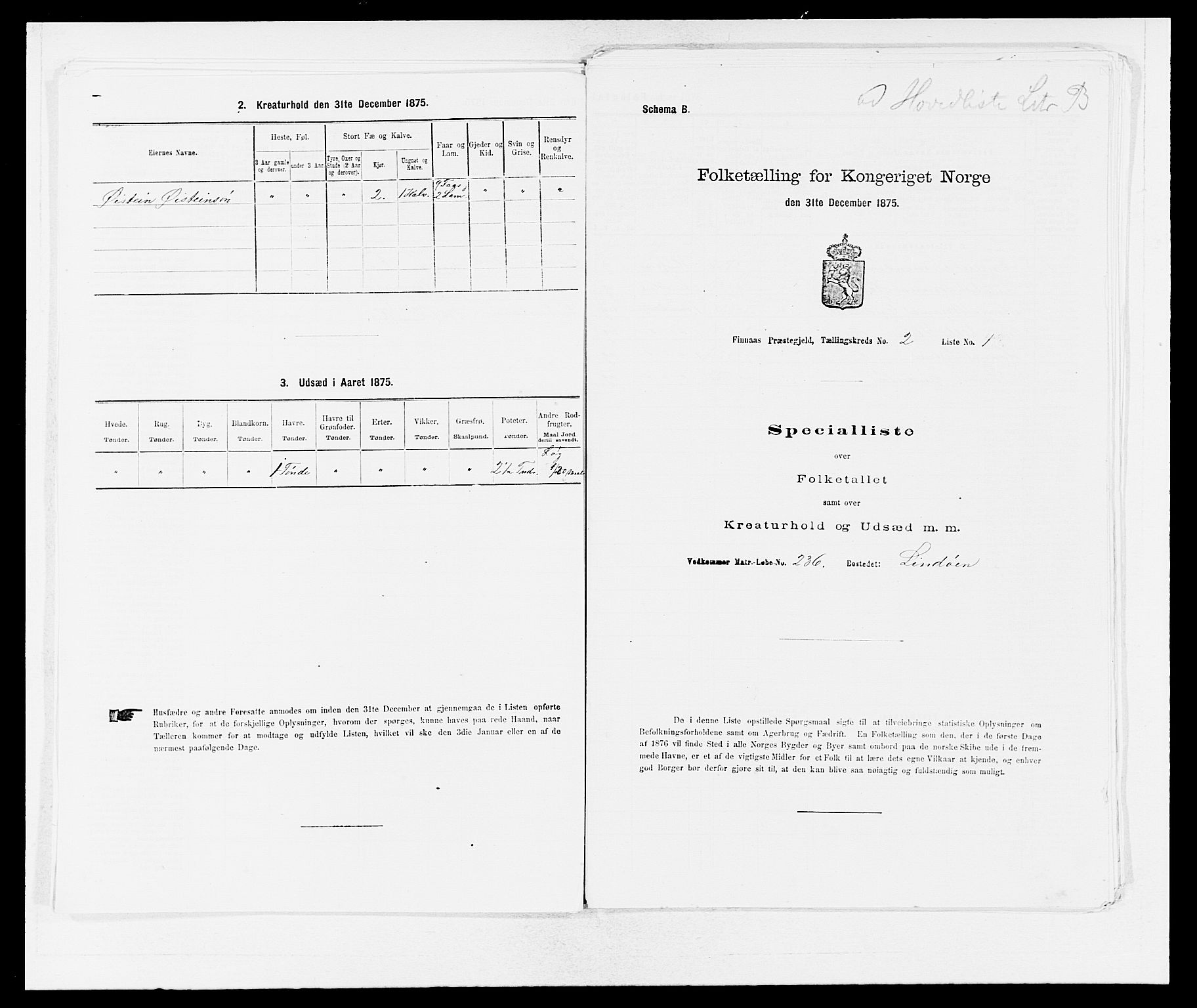 SAB, Folketelling 1875 for 1218P Finnås prestegjeld, 1875, s. 316