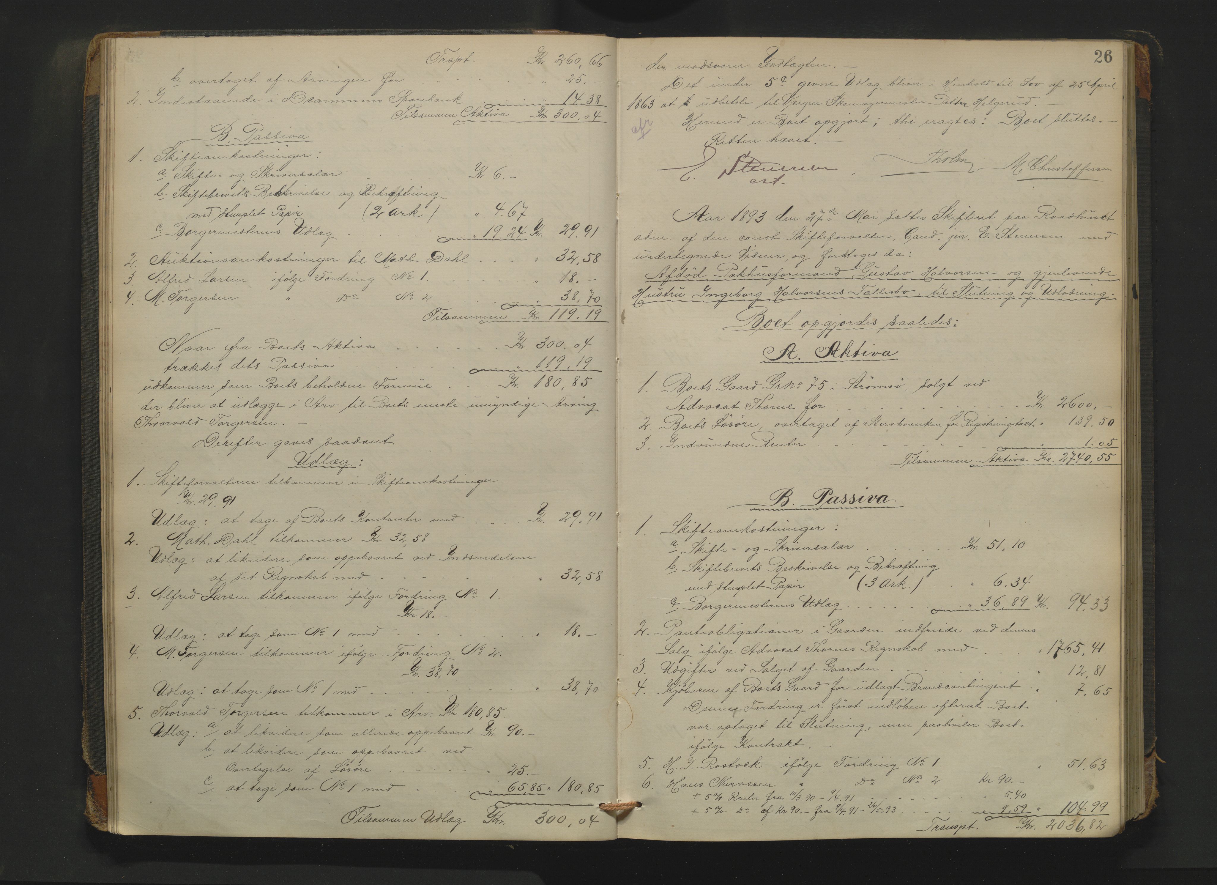 Drammen byfogd, AV/SAKO-A-222/H/Hb/Hbd/Hbda/L0007: Skifteutlodningsprotokoll., 1892-1899, s. 26