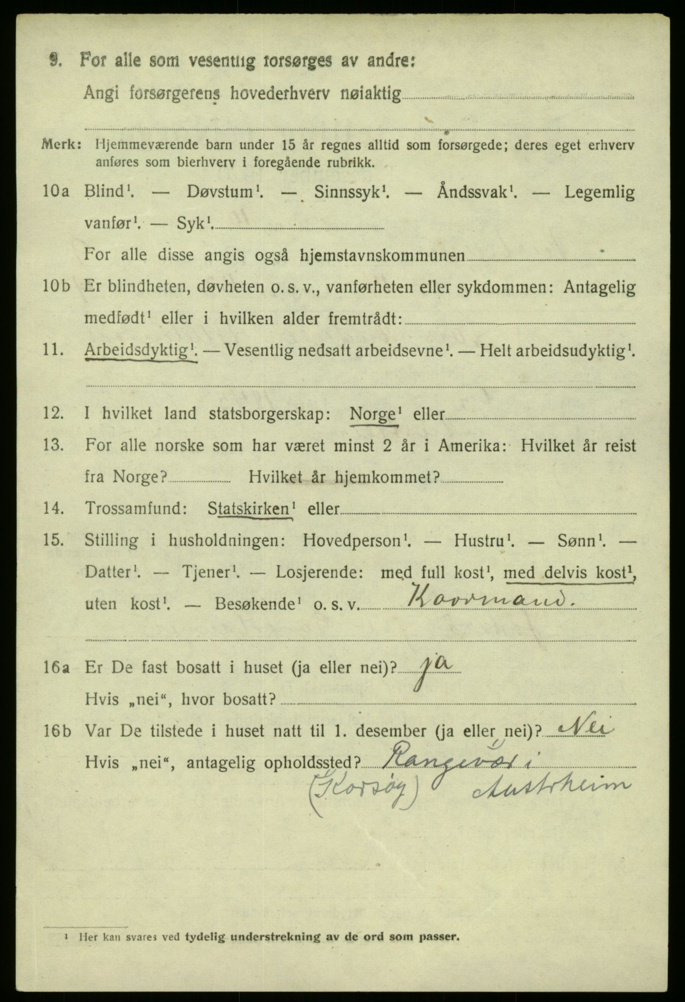 SAB, Folketelling 1920 for 1264 Austrheim herred, 1920, s. 3385