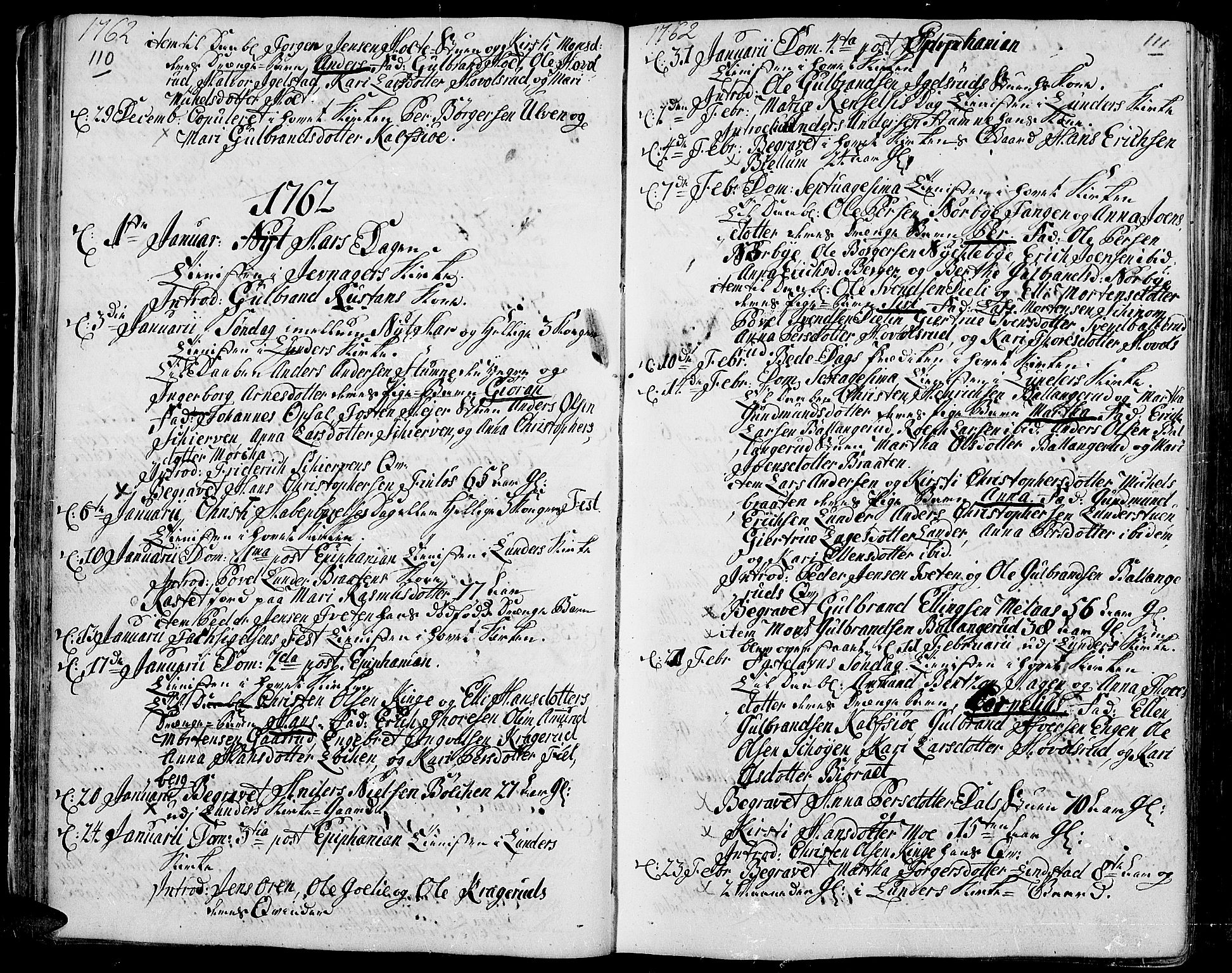 Jevnaker prestekontor, AV/SAH-PREST-116/H/Ha/Haa/L0003: Ministerialbok nr. 3, 1752-1799, s. 110-111