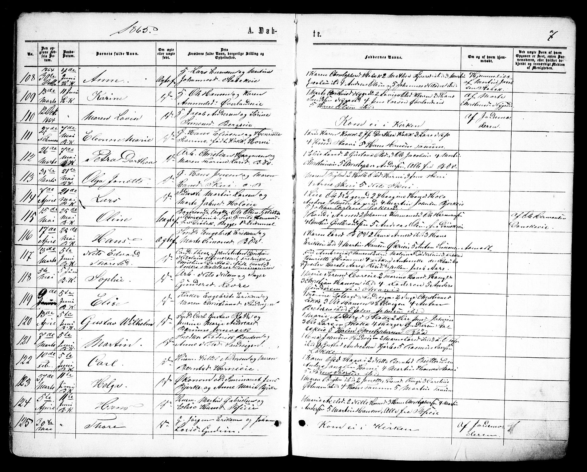 Asker prestekontor Kirkebøker, AV/SAO-A-10256a/F/Fa/L0008: Ministerialbok nr. I 8, 1865-1878, s. 7
