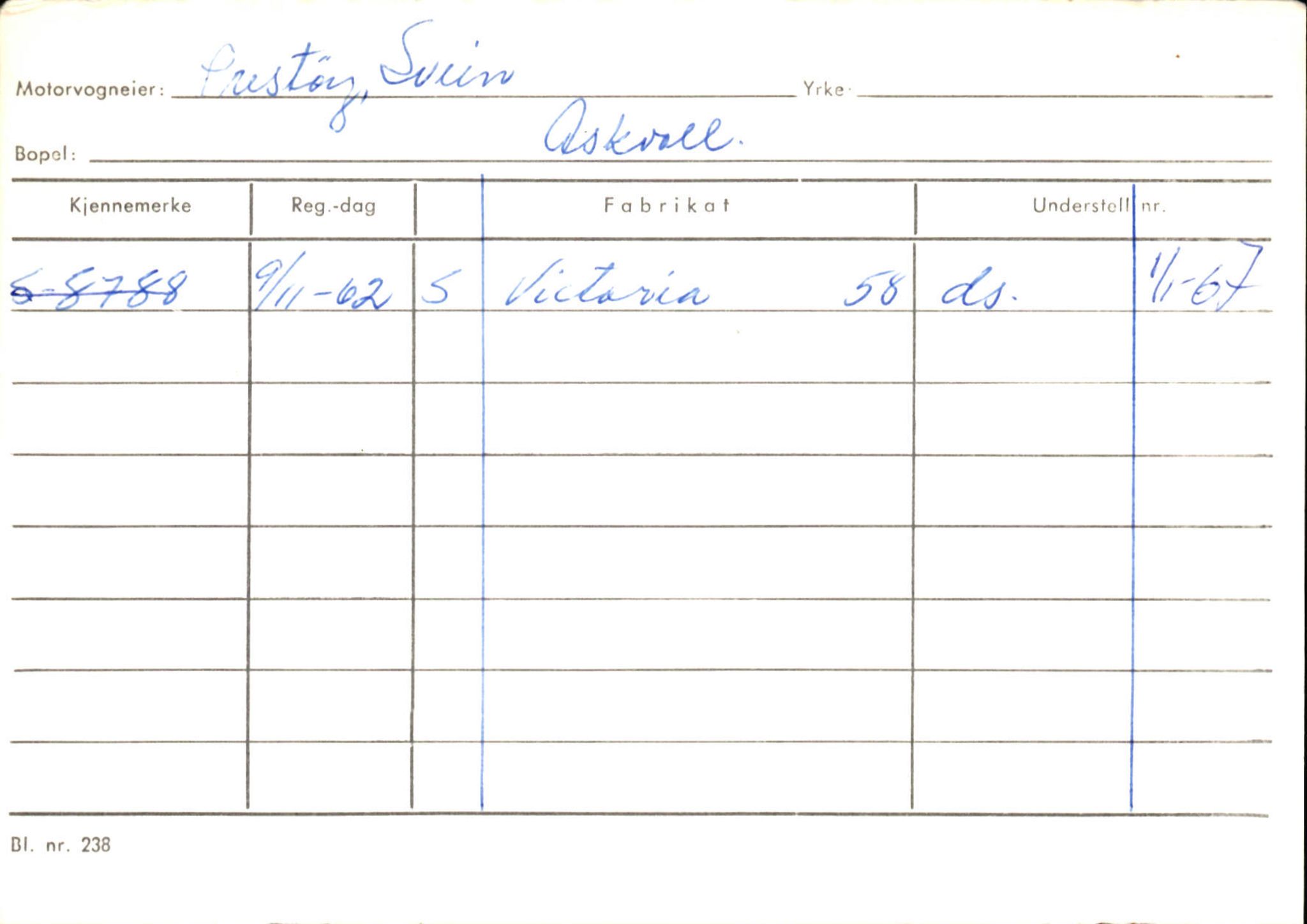 Statens vegvesen, Sogn og Fjordane vegkontor, SAB/A-5301/4/F/L0132: Eigarregister Askvoll A-Å. Balestrand A-Å, 1945-1975, s. 1017