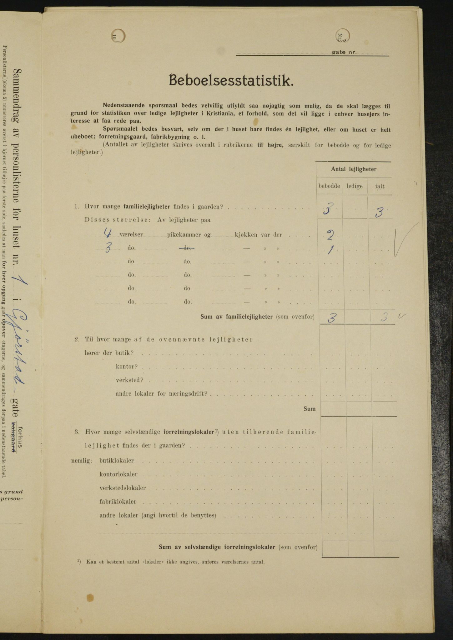 OBA, Kommunal folketelling 1.2.1909 for Kristiania kjøpstad, 1909, s. 26570