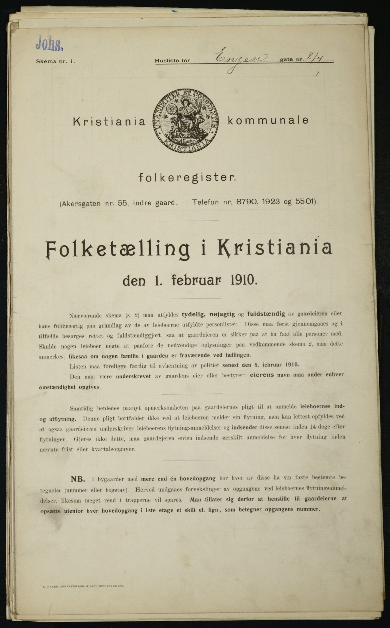 OBA, Kommunal folketelling 1.2.1910 for Kristiania, 1910, s. 19882