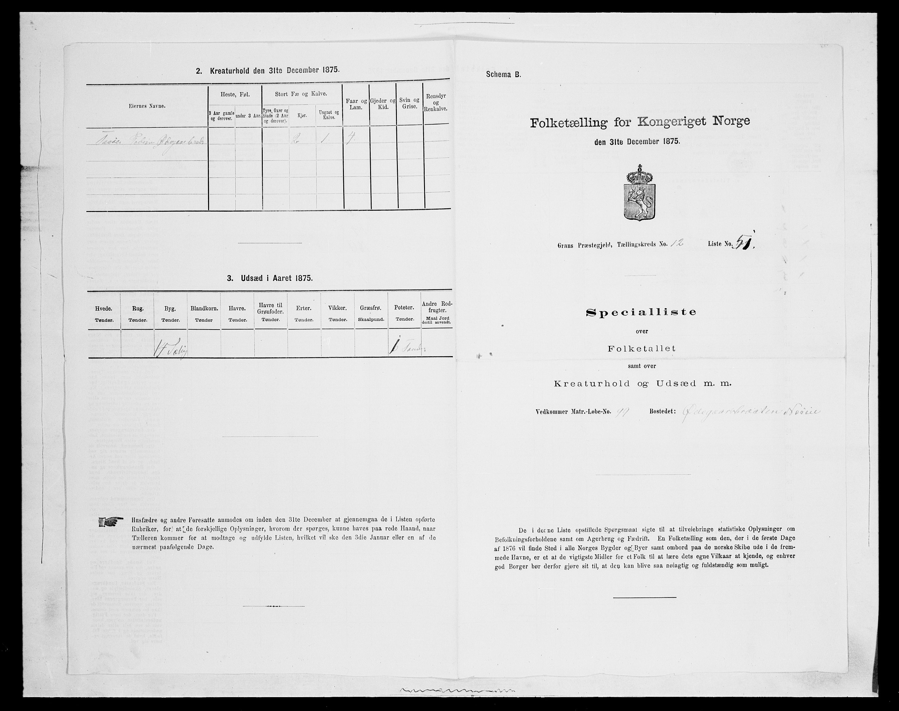 SAH, Folketelling 1875 for 0534P Gran prestegjeld, 1875, s. 2341