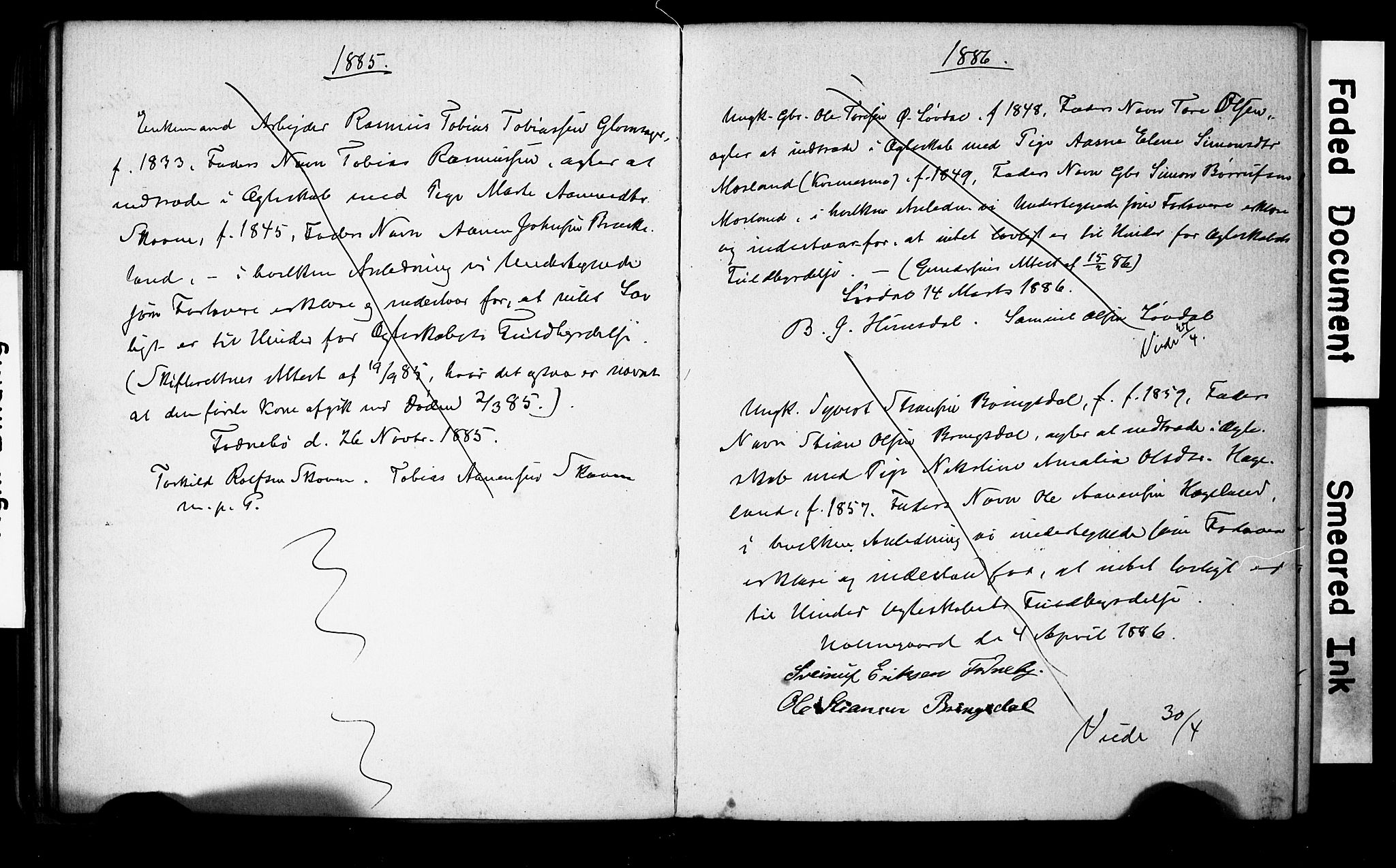 Holum sokneprestkontor, SAK/1111-0022/F/Fe/L0003: Lysningsprotokoll nr. II 5 3, 1875-1891, s. 65