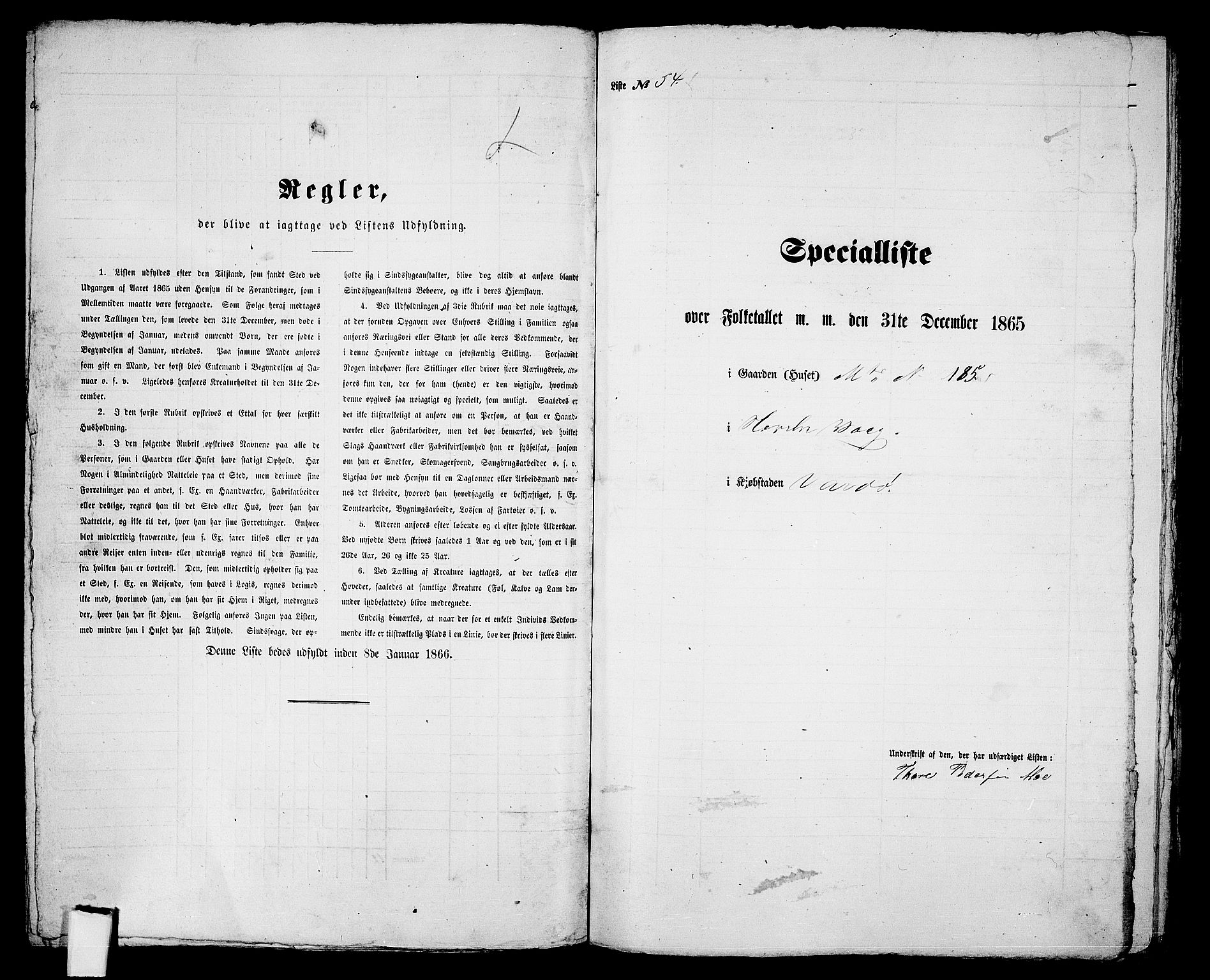 RA, Folketelling 1865 for 2002B Vardø prestegjeld, Vardø kjøpstad, 1865, s. 114