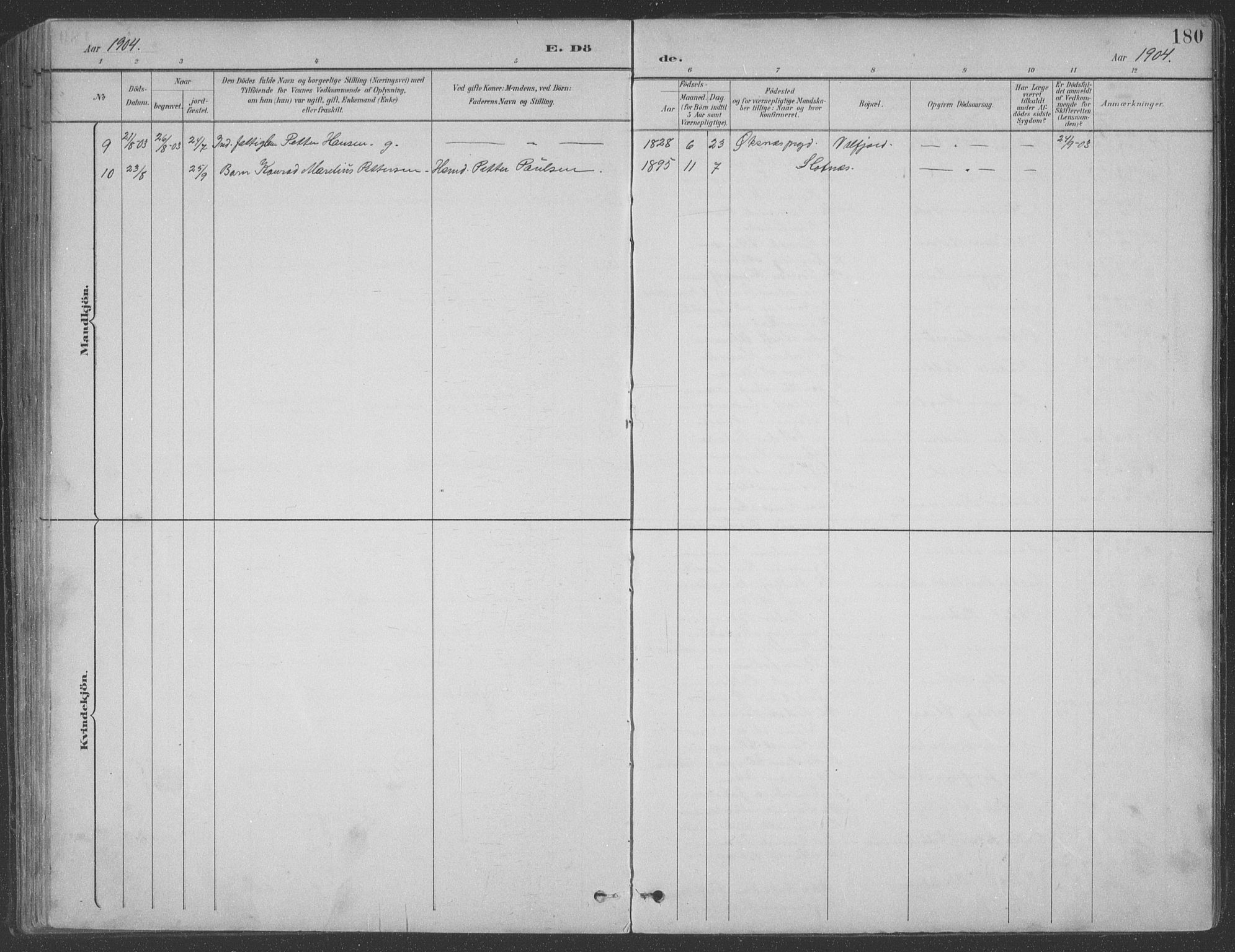 Ministerialprotokoller, klokkerbøker og fødselsregistre - Nordland, AV/SAT-A-1459/890/L1290: Klokkerbok nr. 890C01, 1882-1911, s. 180