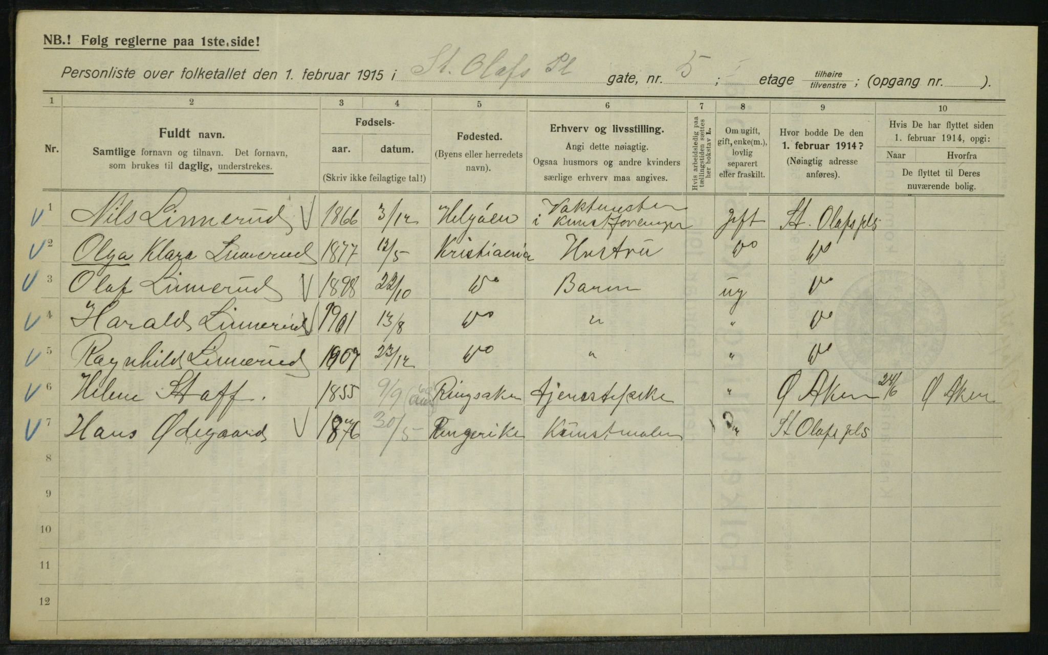 OBA, Kommunal folketelling 1.2.1915 for Kristiania, 1915, s. 88097