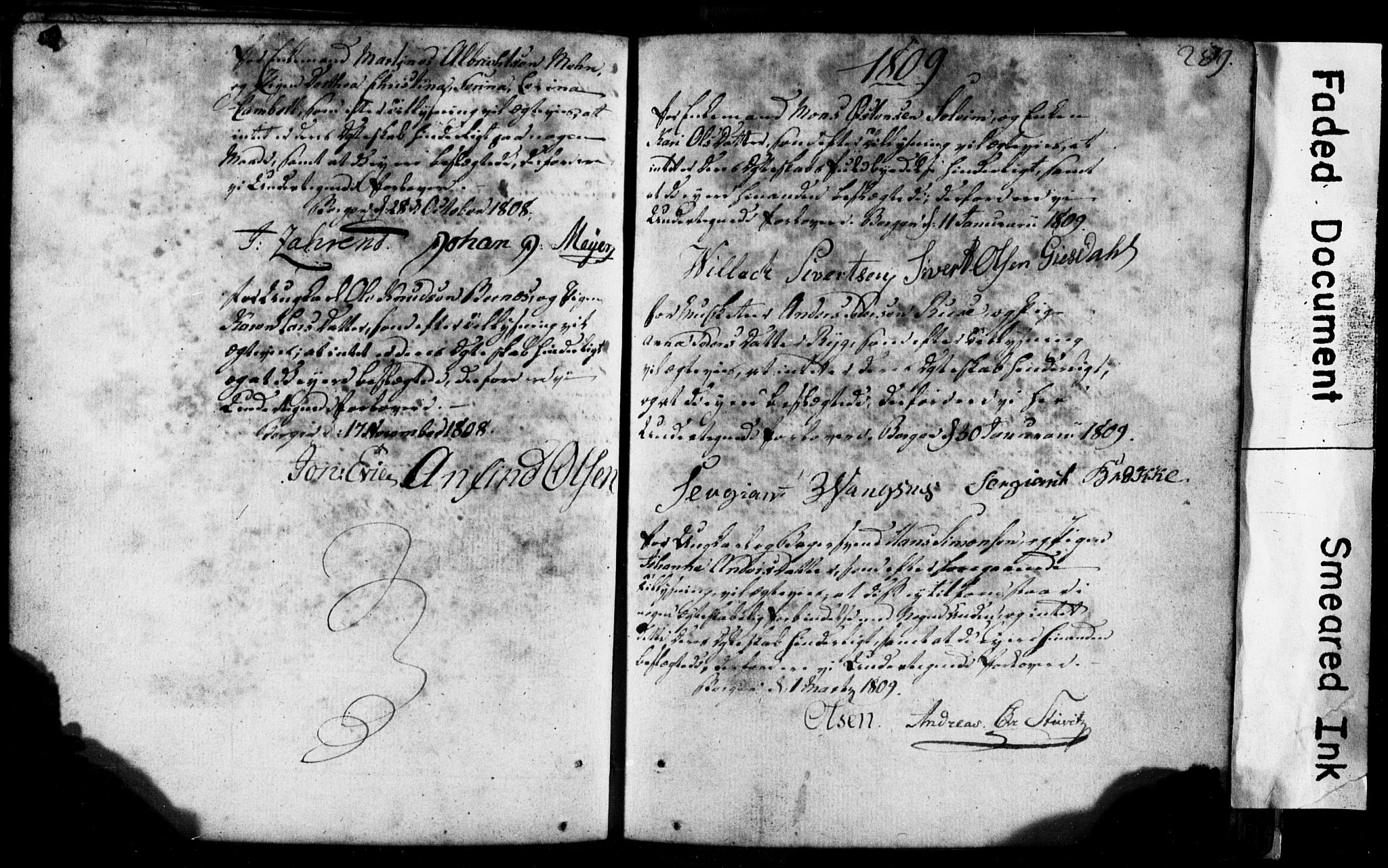 Korskirken sokneprestembete, SAB/A-76101: Forlovererklæringer nr. II.5.1, 1776-1816, s. 289