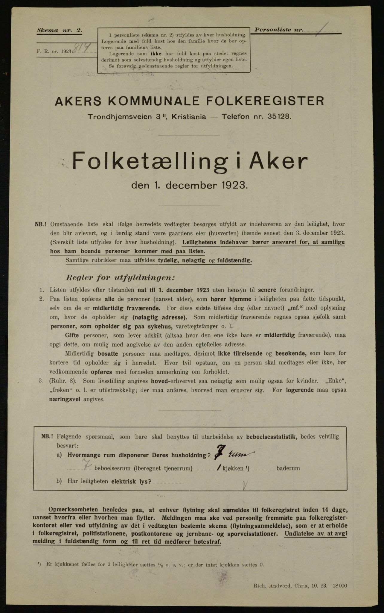 , Kommunal folketelling 1.12.1923 for Aker, 1923, s. 41661