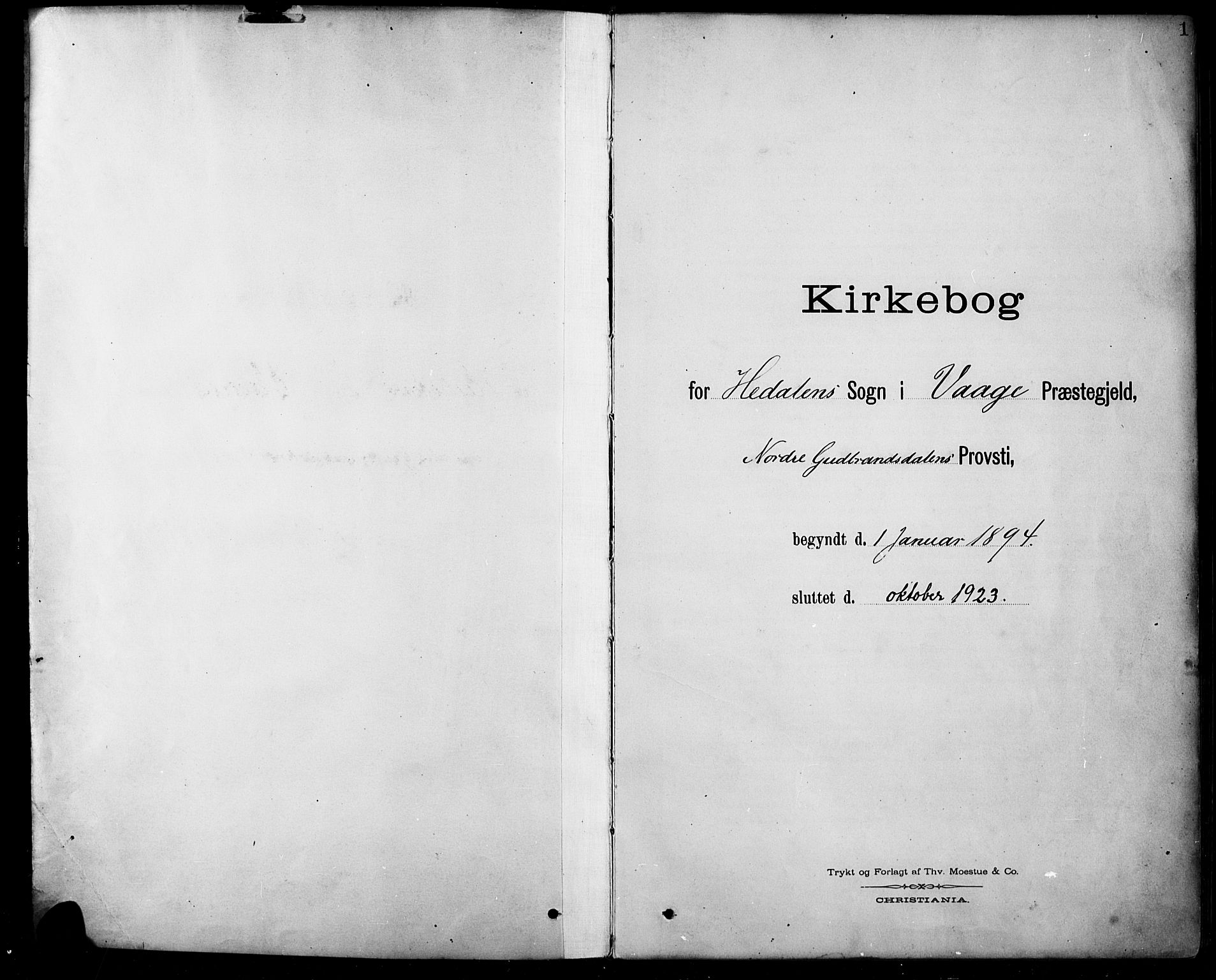 Sel prestekontor, SAH/PREST-074/H/Ha/Hab/L0005: Klokkerbok nr. 5, 1894-1923, s. 1