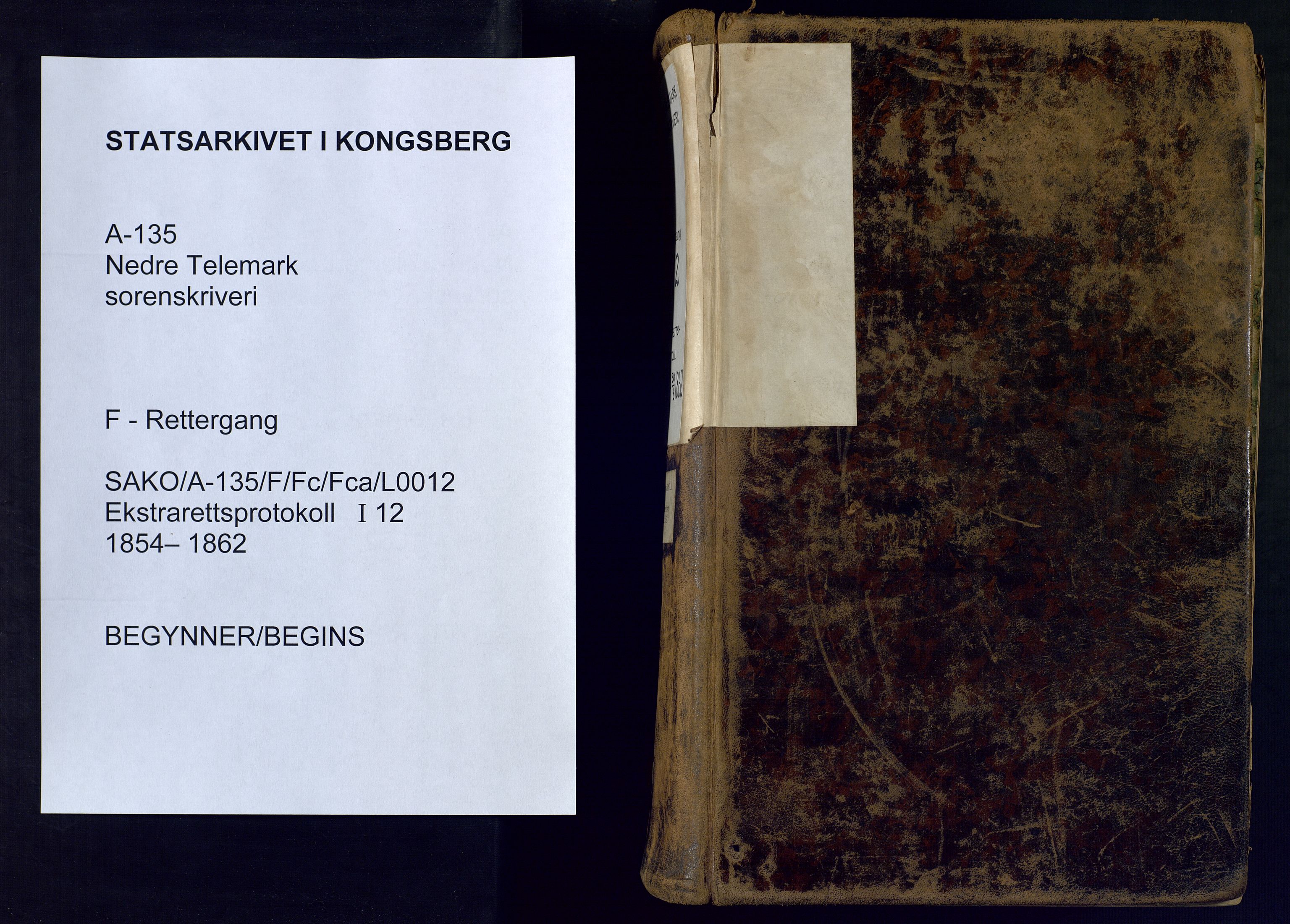 Nedre Telemark sorenskriveri, SAKO/A-135/F/Fc/Fca/L0012: Ekstrarettsprotokoll, 1854-1862