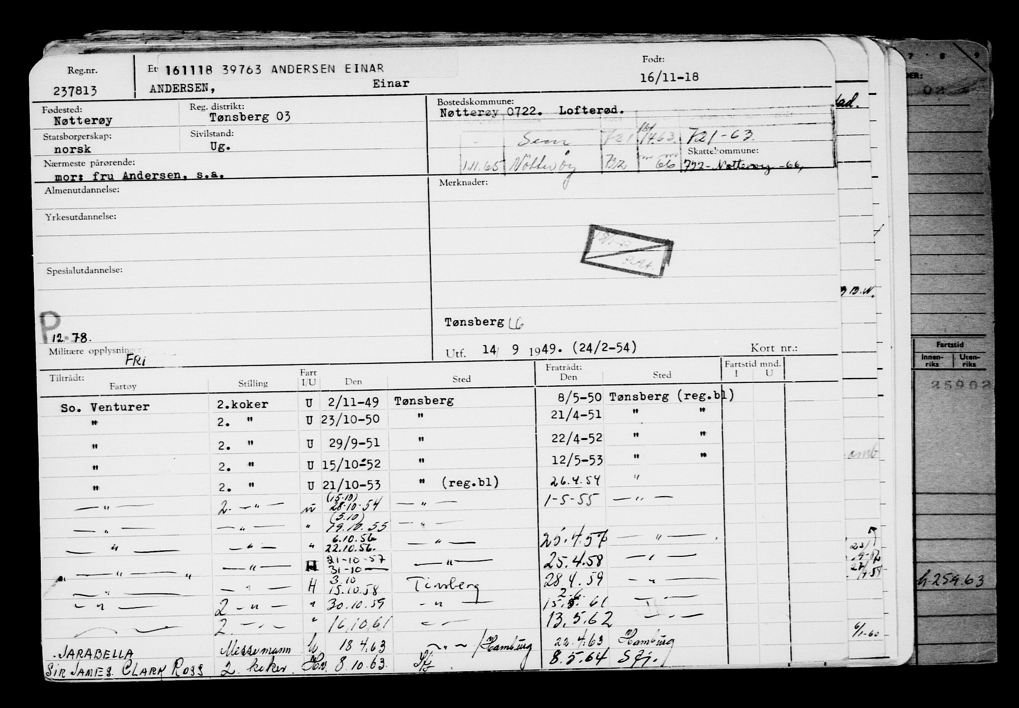 Direktoratet for sjømenn, AV/RA-S-3545/G/Gb/L0164: Hovedkort, 1918, s. 120