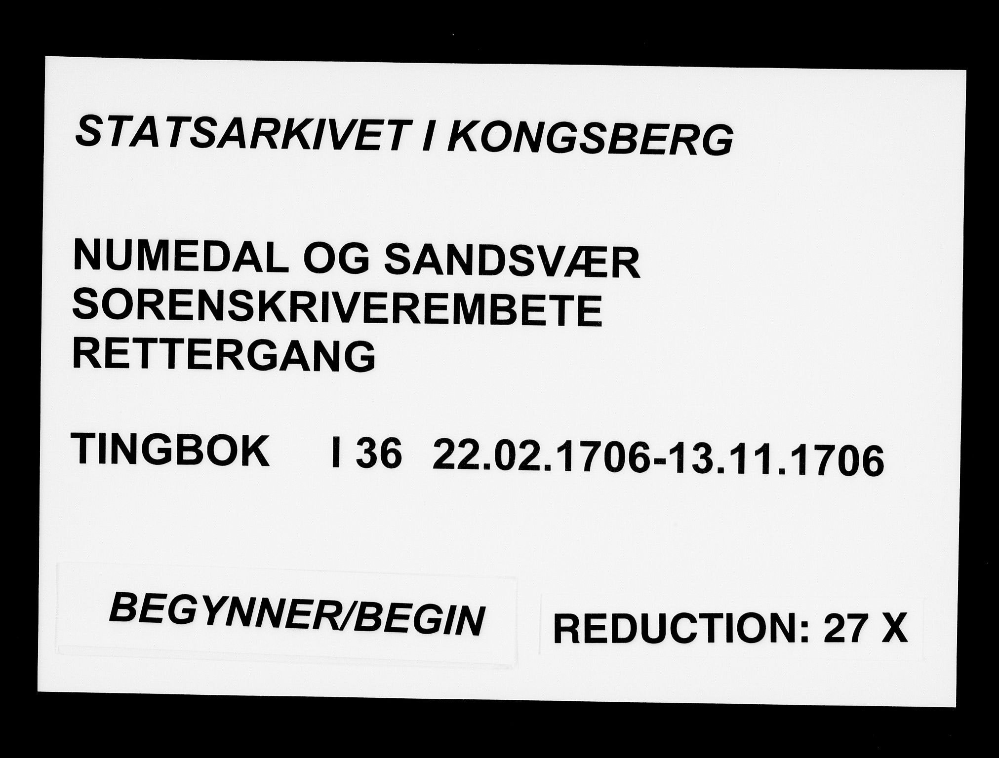 Numedal og Sandsvær sorenskriveri, SAKO/A-128/F/Fa/Faa/L0036: Tingbøker, 1706